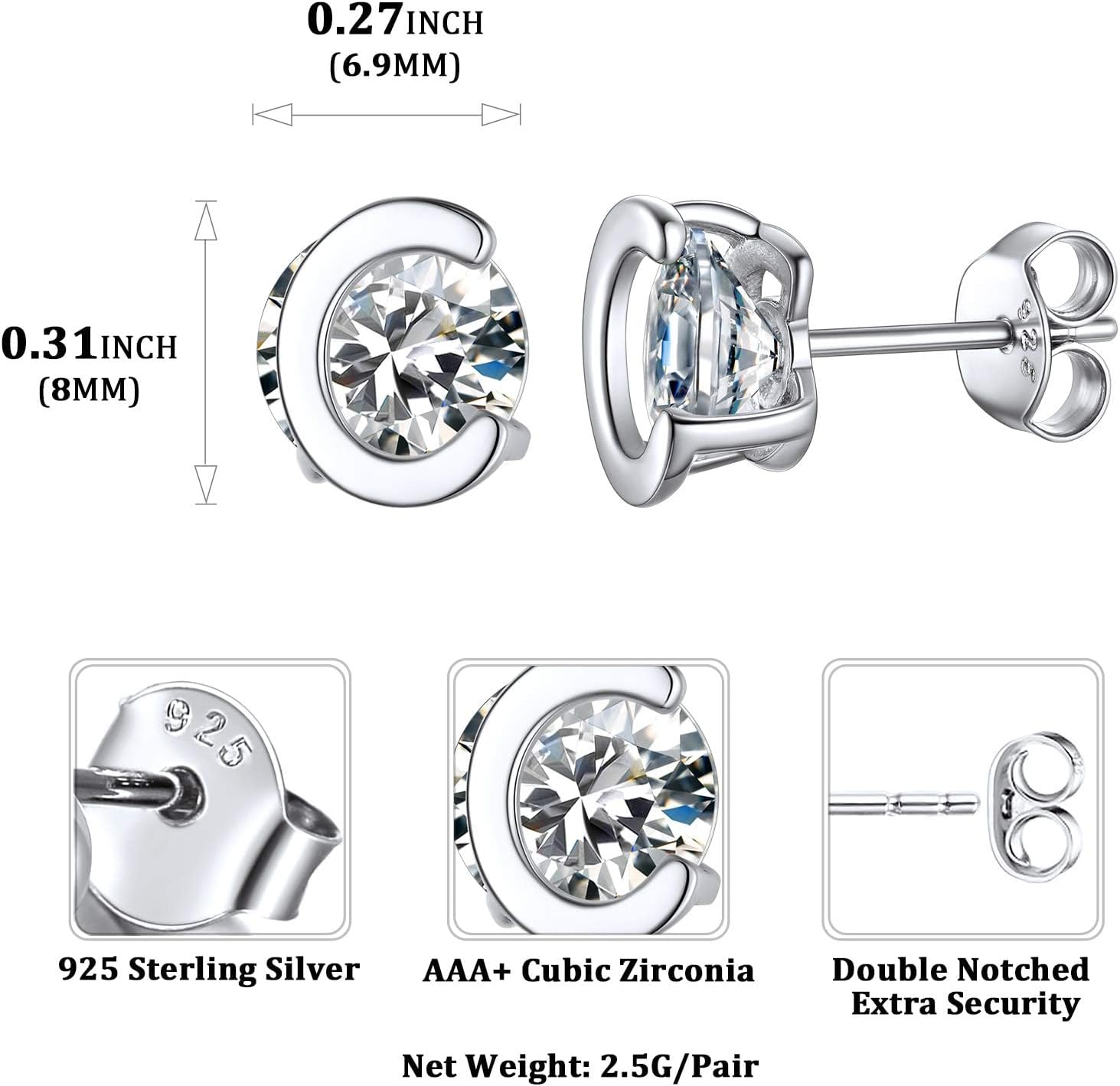 Dainty Initial & Cubic Zirconia Letter Stud Earrings