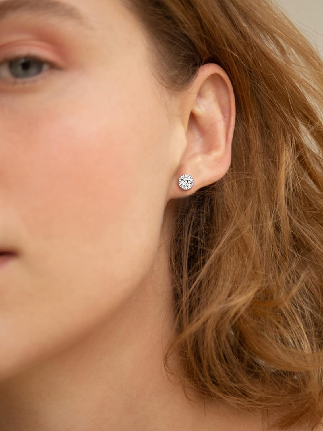 Solitaire Round Brilliant Birthstone Stud Earrings for her, april birthstone, Diamond Jewelry, Aries Birthstone, Taurus Birthstone, Birthstone Earrings, gift idea