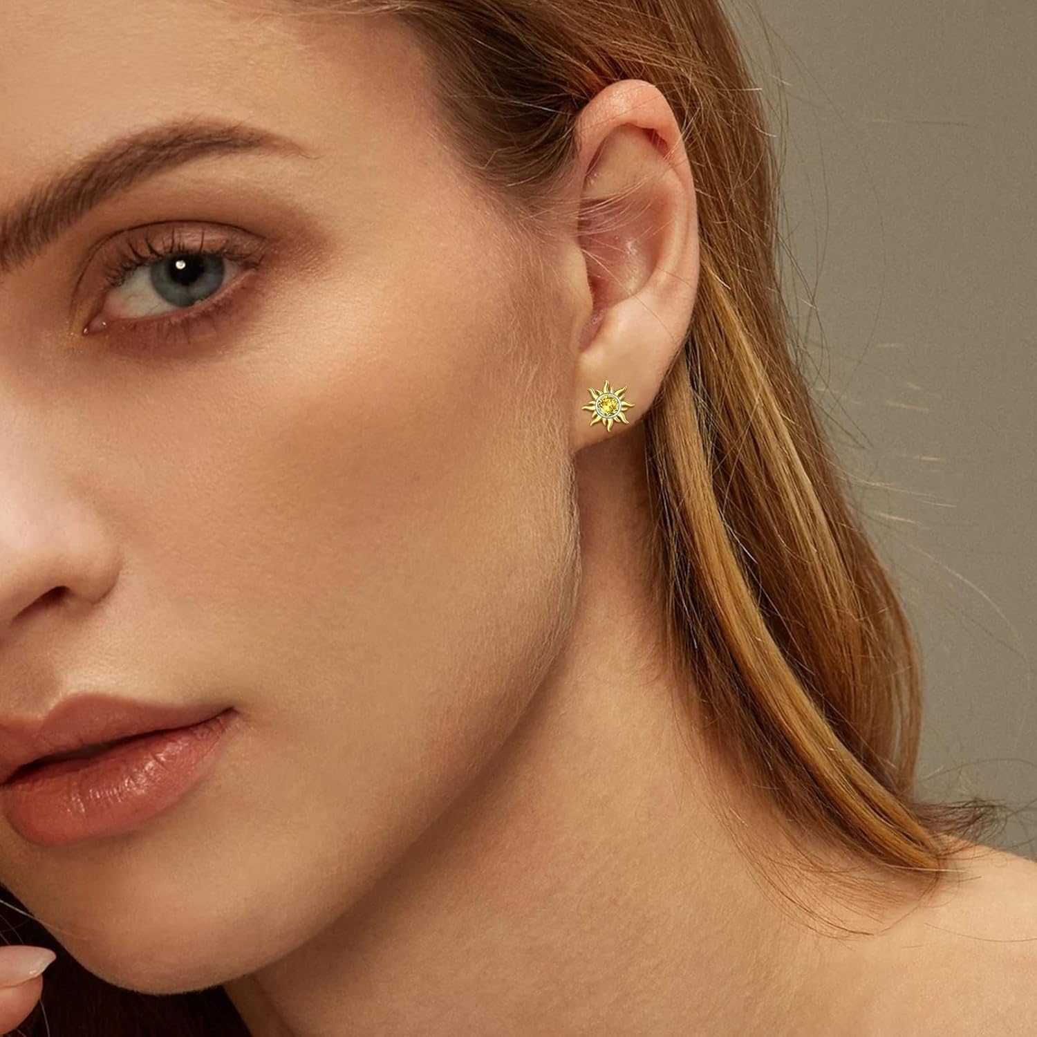 Hypoallergenic Sun Birthstone Earrings for Women, November birthstone, Citrine Jewelry, Scorpio Birthstone, Sagittarius Birthstone, sterling silver jewelry, memorial gift, gift idea