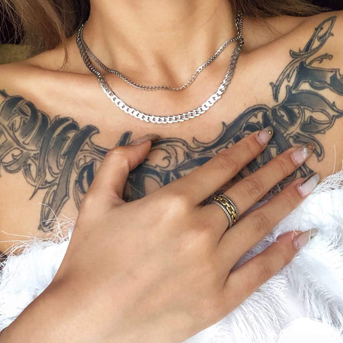 Retro Cuban Link Chain Rings for Women