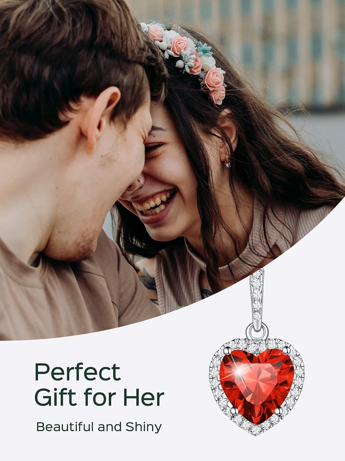 Heart Birthstone With Cubic Zirconia Necklace