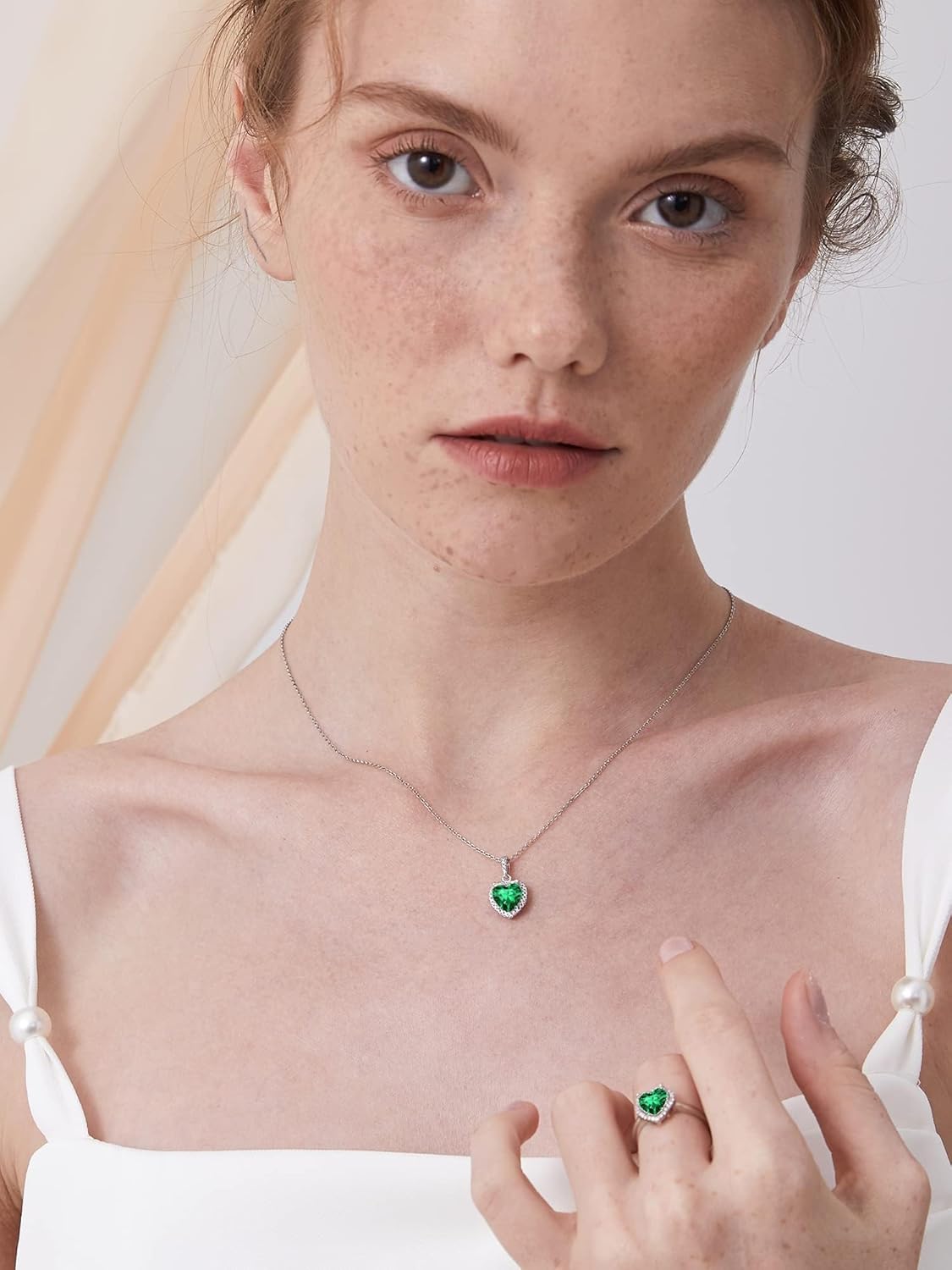 Heart Birthstone With Cubic Zirconia Necklace