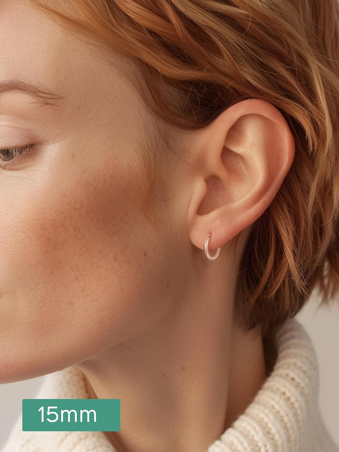 Gold Plated Small Circle Endless Huggie Hoop Earrings