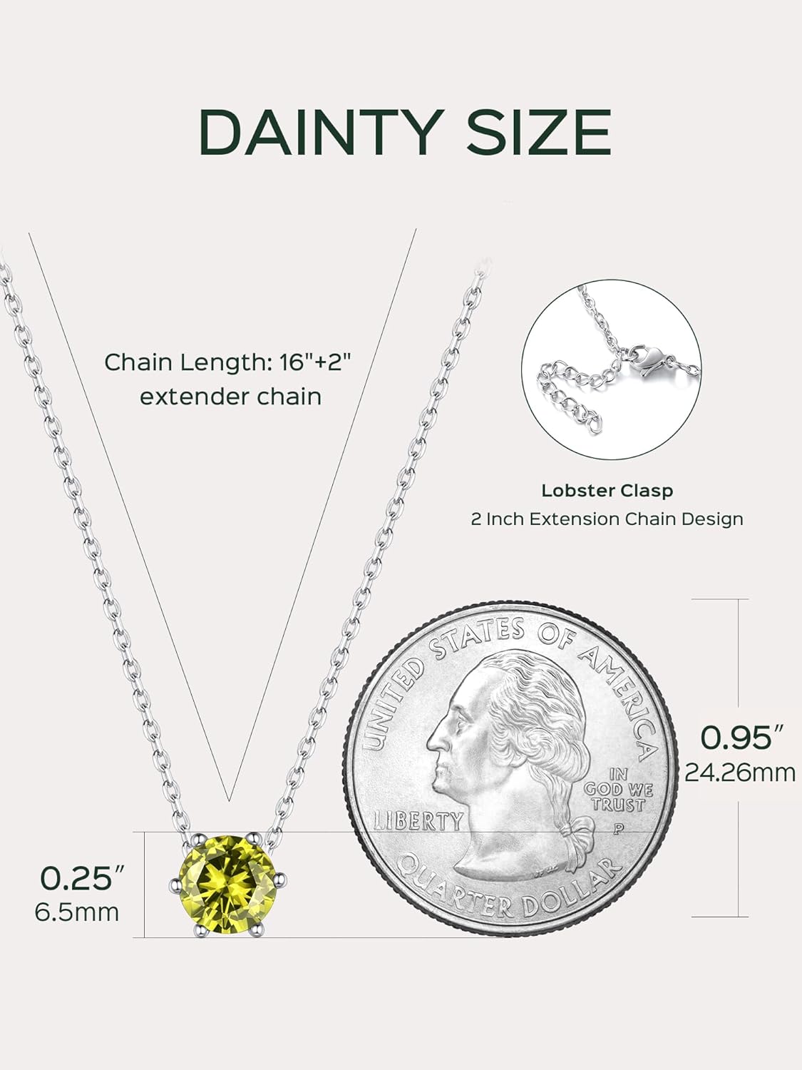 12 Months Sparkling Round Cut Created Birthstone Necklace for women, august birthstone, Peridot Necklace, Leo Birthstone, Virgo Birthstone, sterling silver jewlery, gift idea