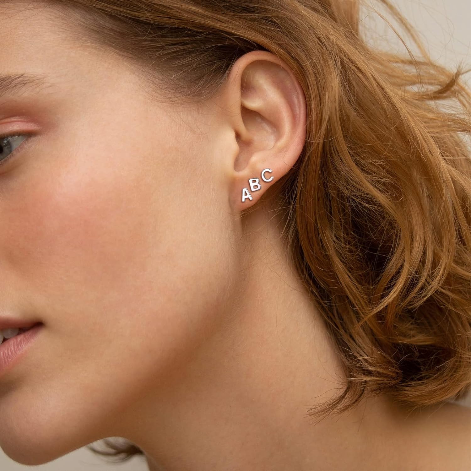 Hypoallergenic Initial Letter Earrings Studs, sterling silver jewlery, 925 sterling silver earrings, Initial Earrings, gift idea,  A to Z  jewelry