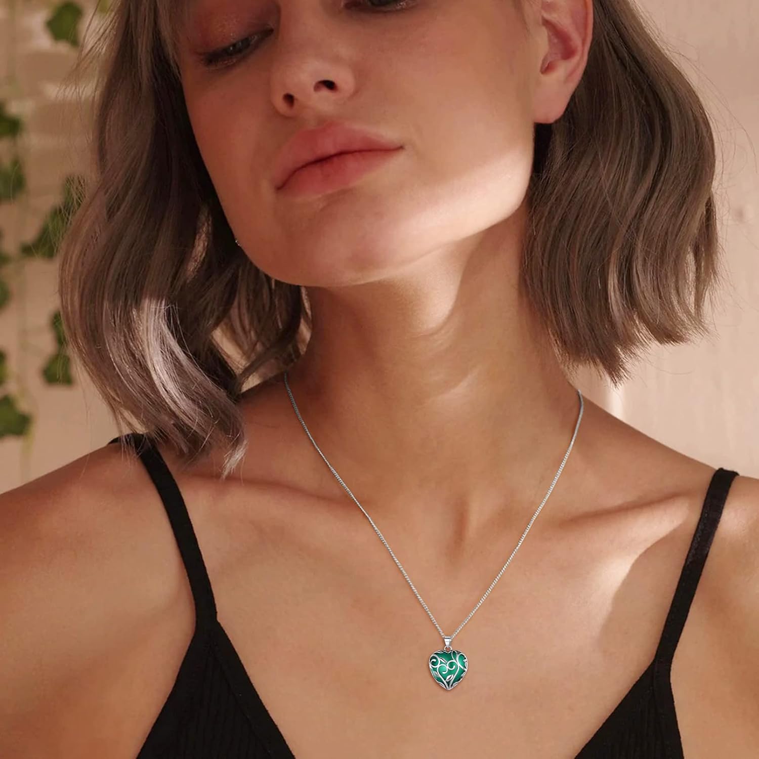 Celtic Knot Heart Birthstones Necklace for Women