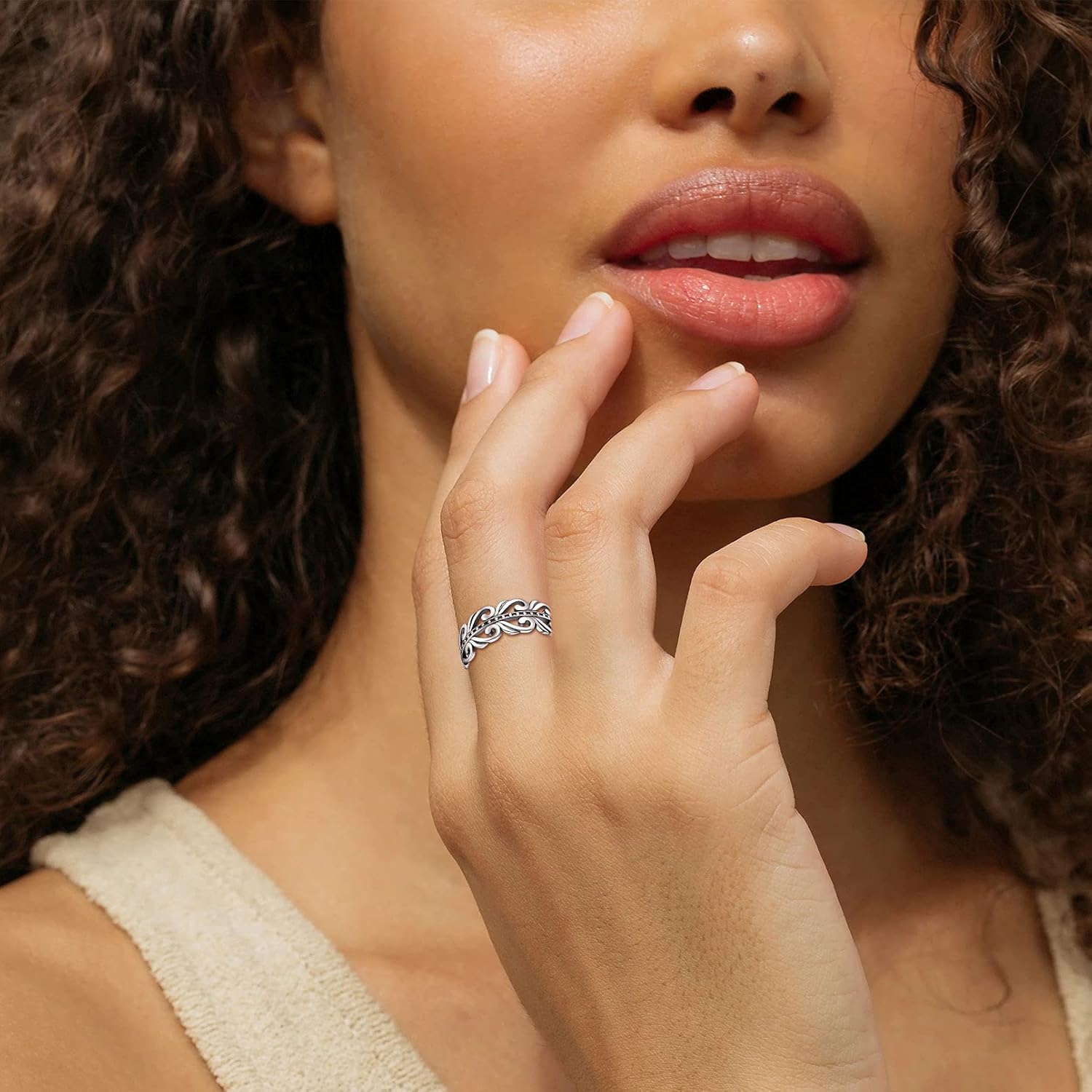 Minimalist Celtic High Polish Adjustable Promise Ring for Women