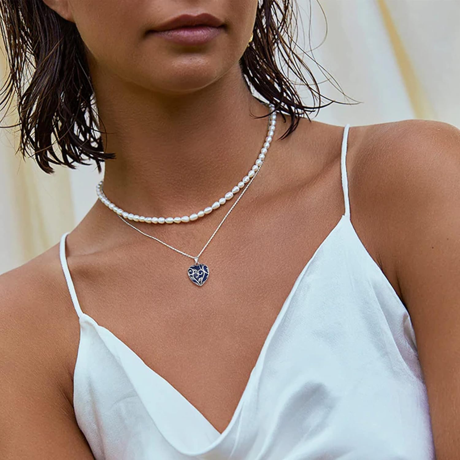 Celtic Knot Heart Birthstones Necklace for Women