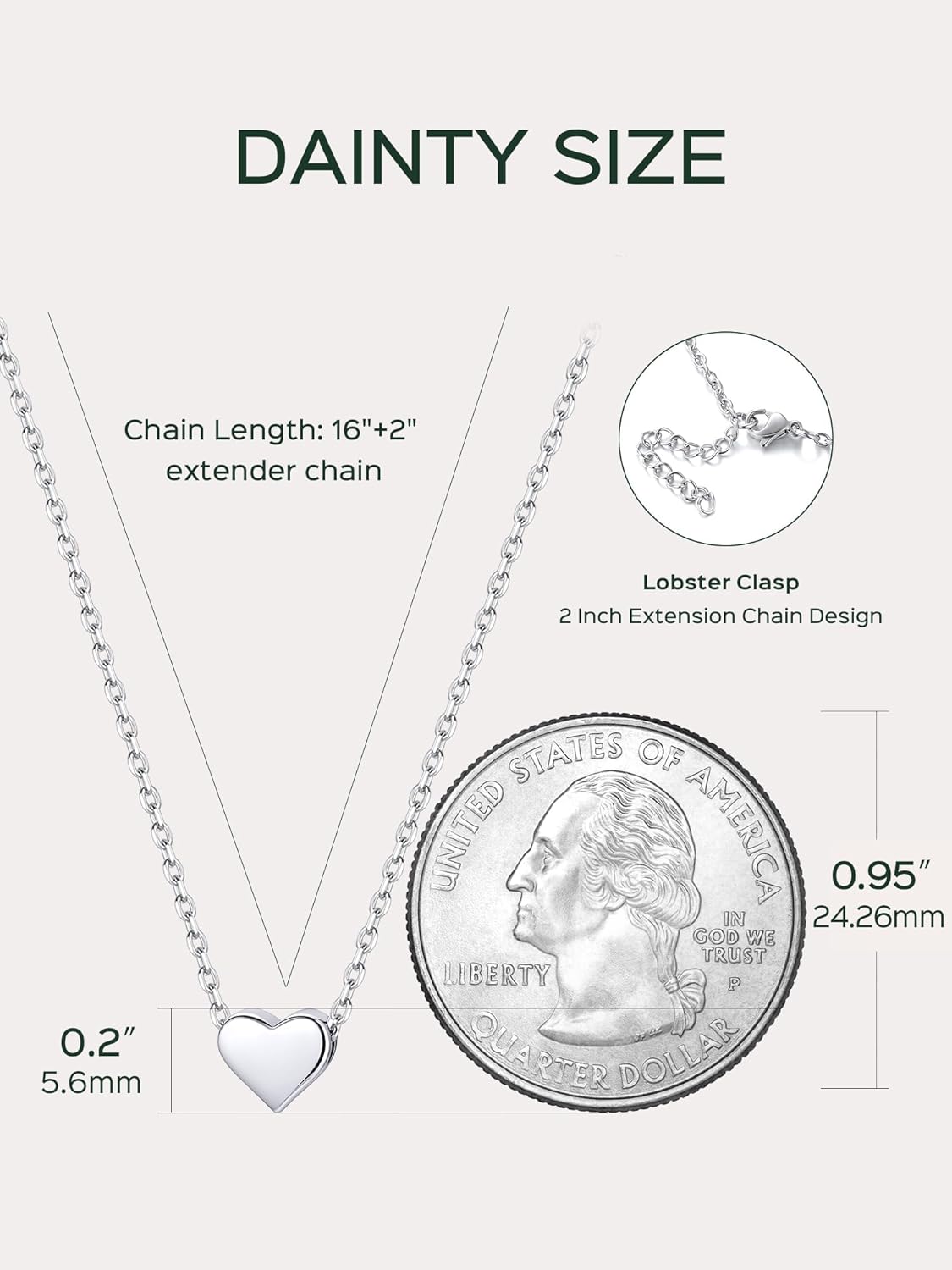 Hot Personalized Dainty Small Heart Necklace, silver jewelry, gift idea, heart jewelry, jewelry Size