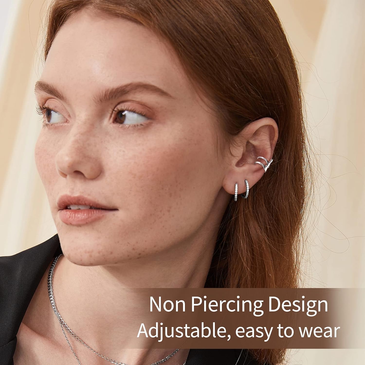 Climbing Man Non-Piercing Cartilage Cuffs Earrings for Women