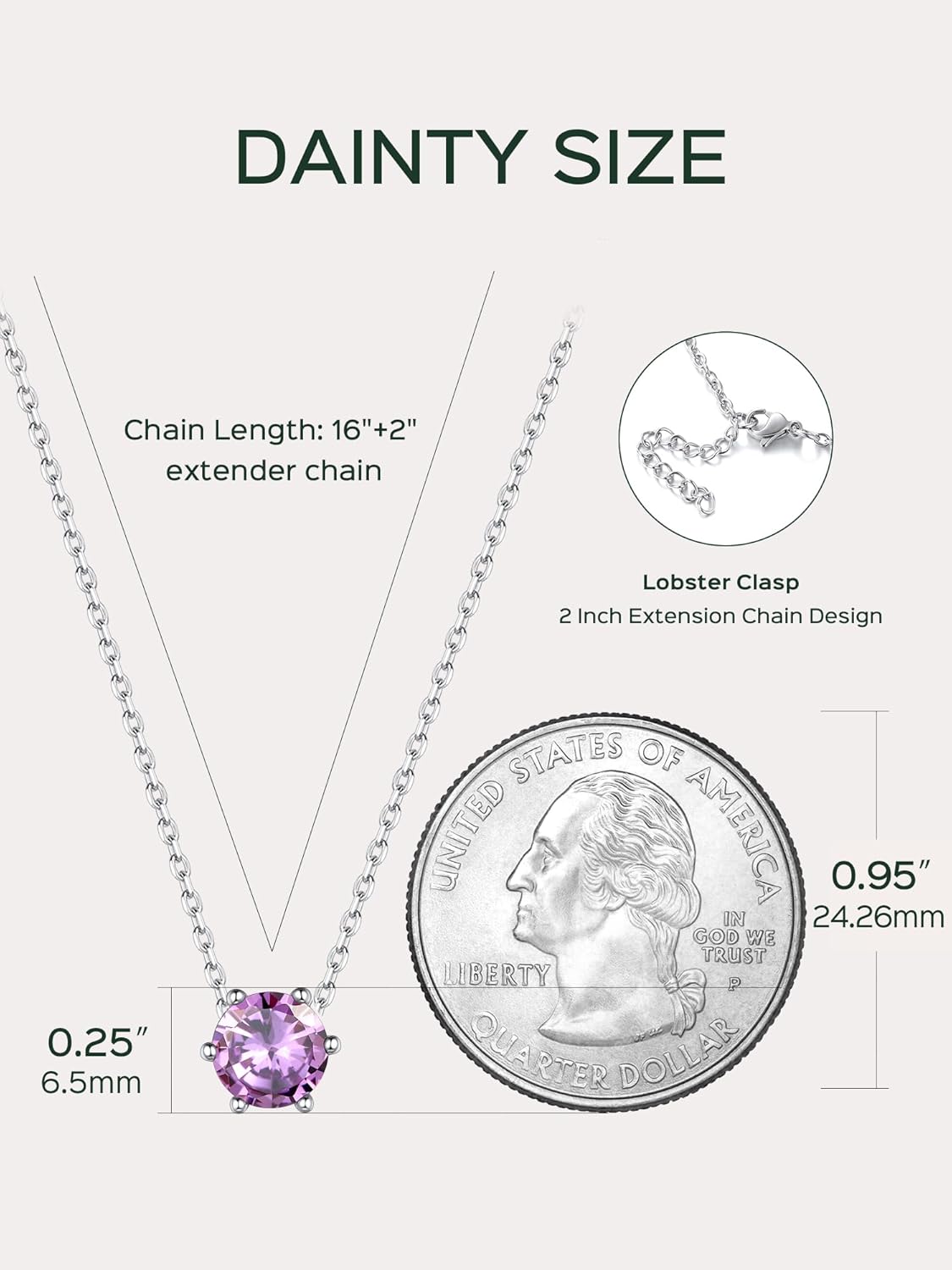 12 Months Sparkling Round Cut Created Birthstone Necklace for women, june birthstone, Alexandrite Jewelry, Gemini Birthstone, Cancer Birthstone, birthstone jewelry, gift idea