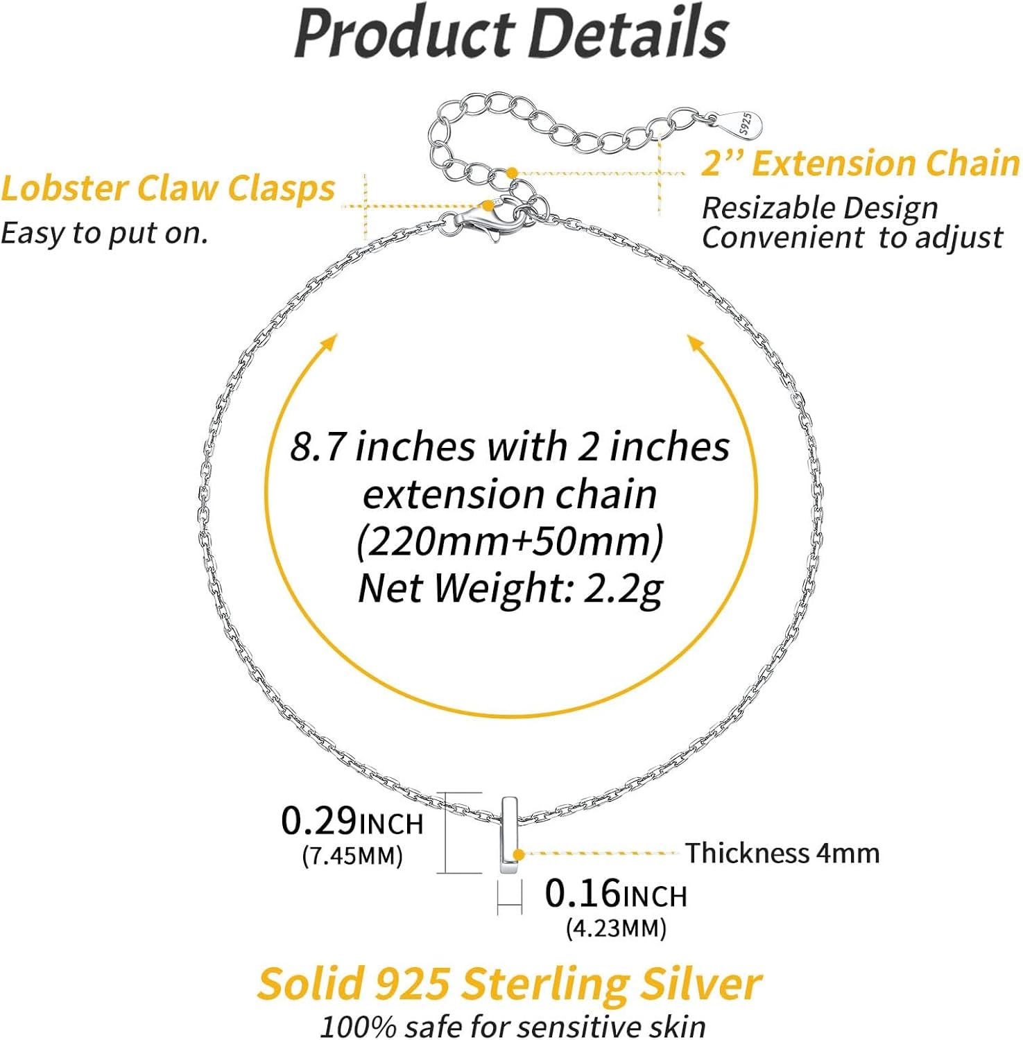 I-Initial Letter Minimalist Summer Beach Anklet, sterling silver jewlery, initial jewelry, initial Anklet, sterling silver anklet, gift idea
