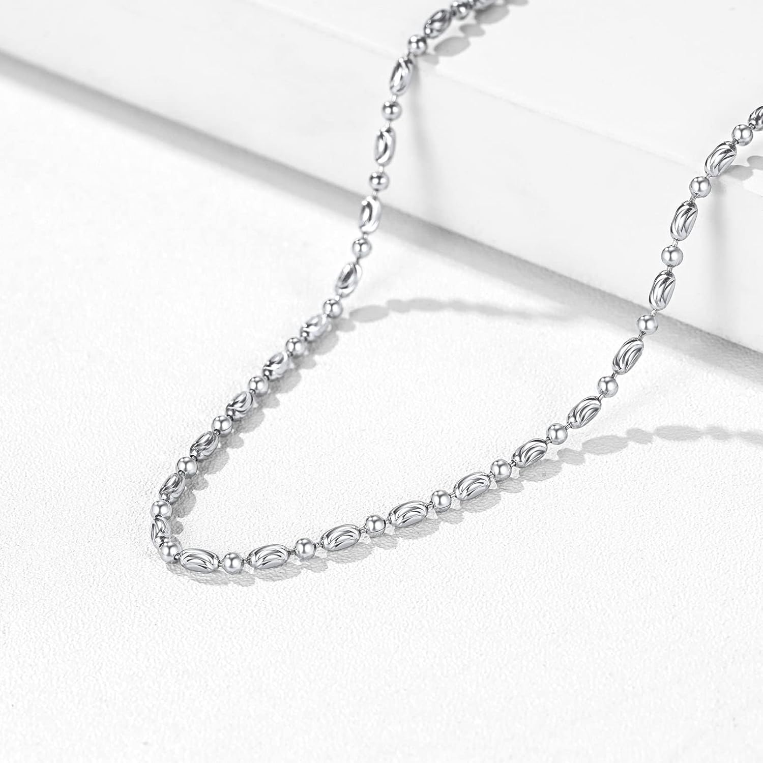 Simple Thin Oval and Round Bead Ball Chain Anklet