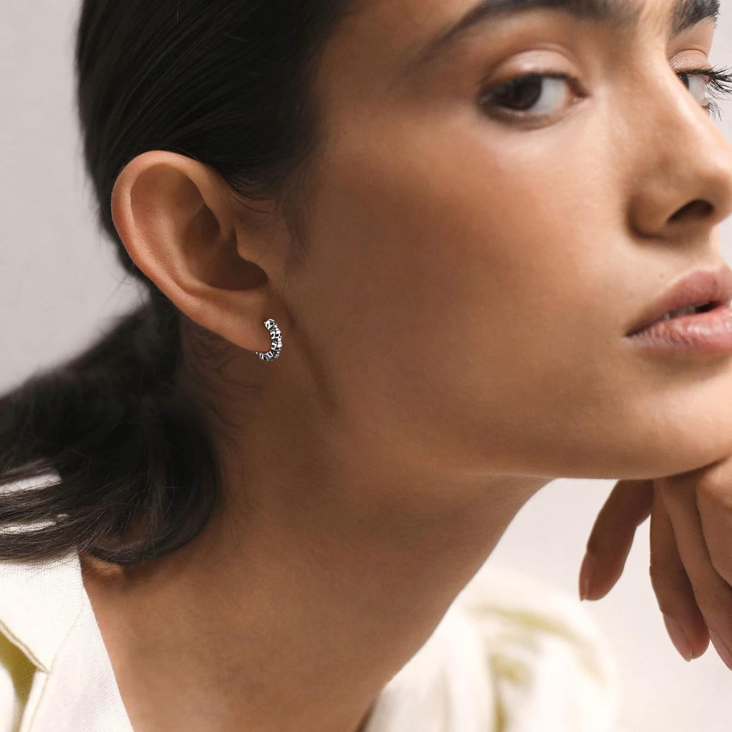 Punk Rock Gothic Skull Huggie Hoop Earrings for Women, Ladies, Couples, girlfriend, wife