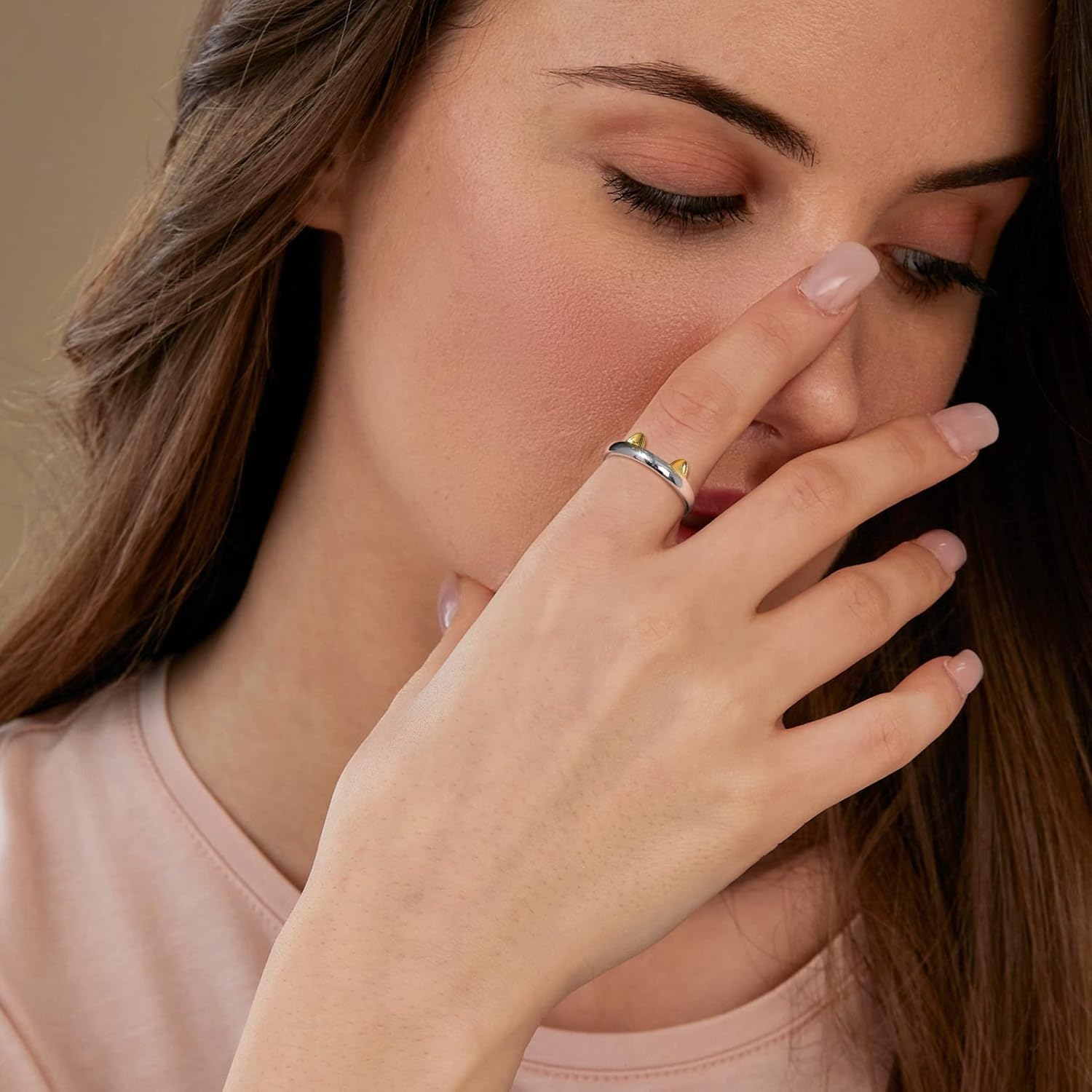 Minimalist Cat Adjustable Promise Ring for Women