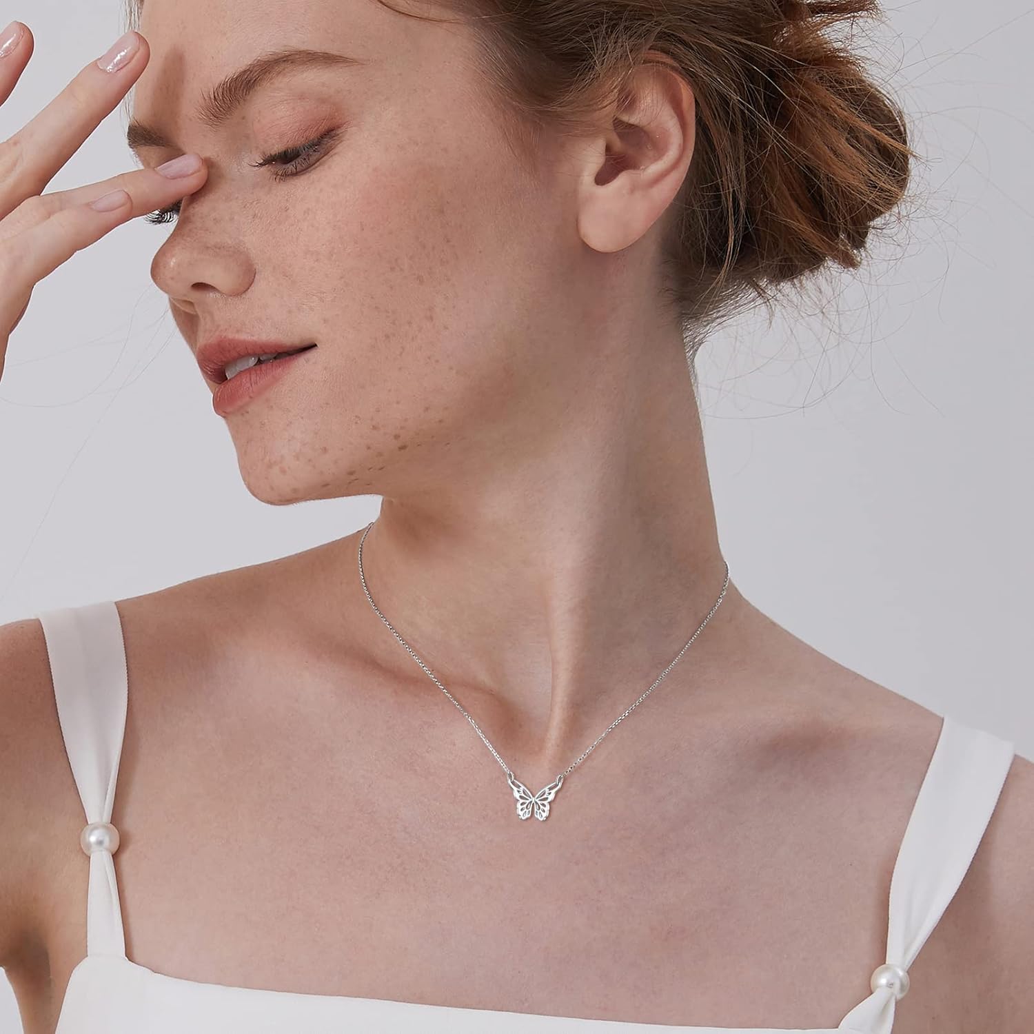 Minimalist Dainty Cute Butterfly Pendant Necklace for Women