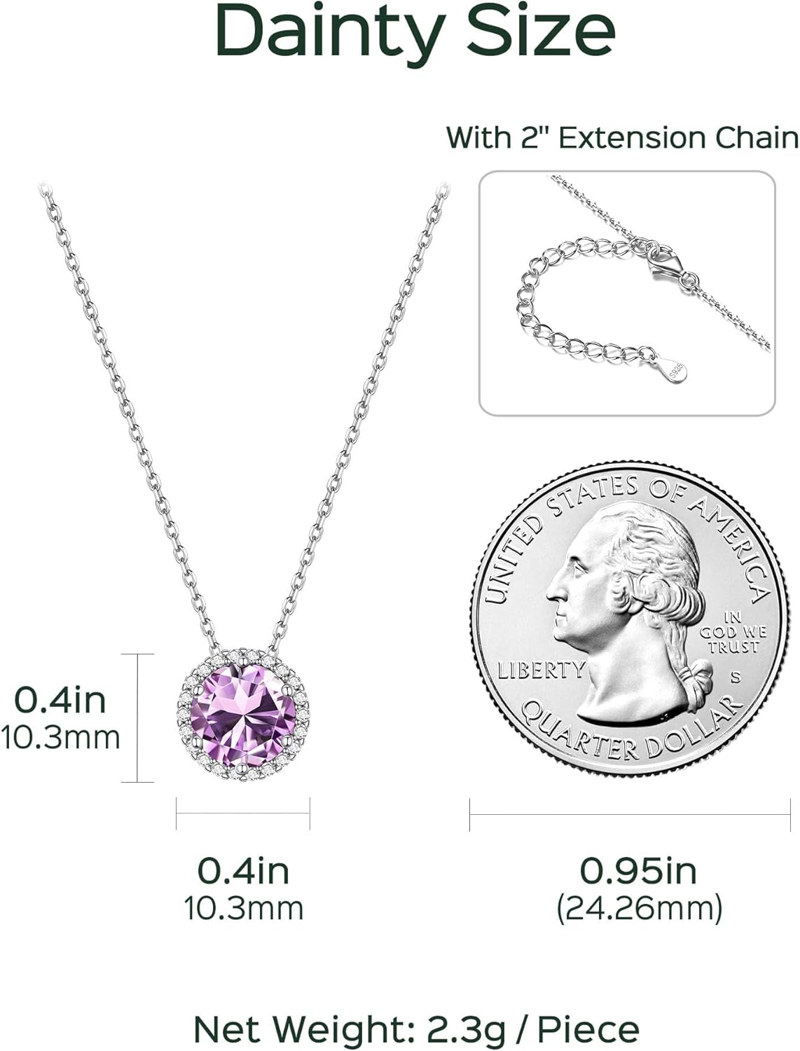 Round Cut Birthstone with Cubic Zirconia Necklace