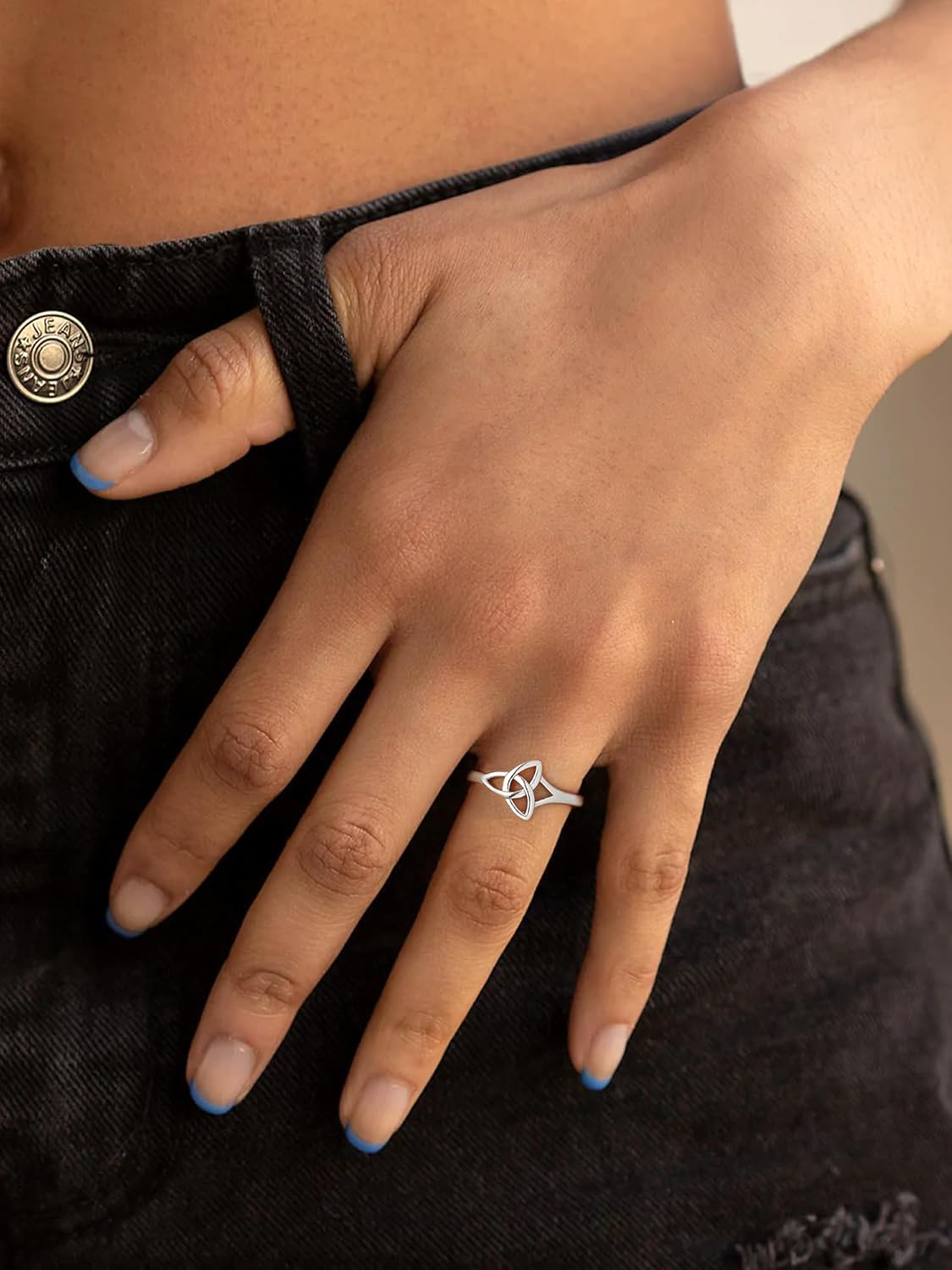 Triquetra Celtic Knot Promise Ring for Women