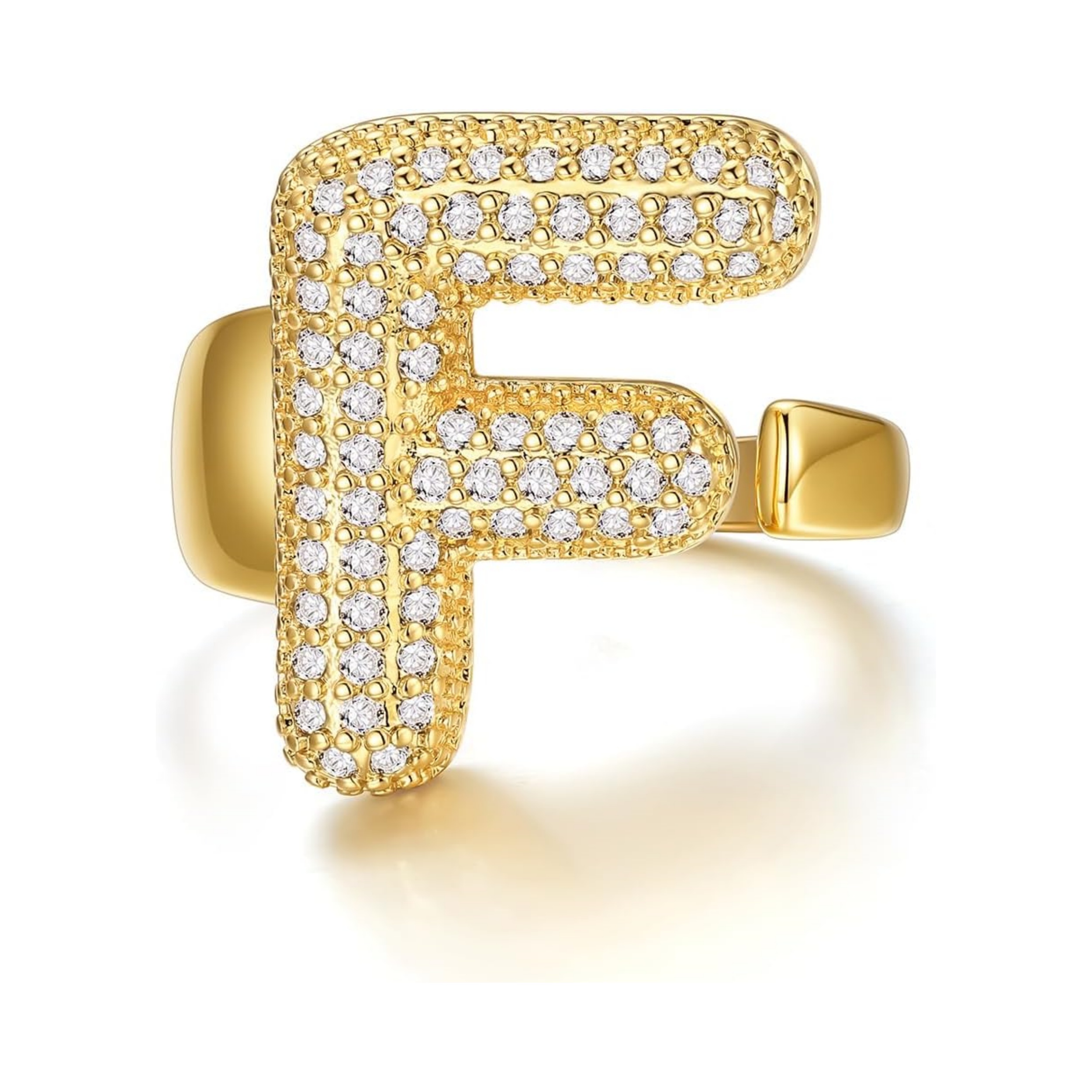 14k Chunky Gold Initial Statement Rings 