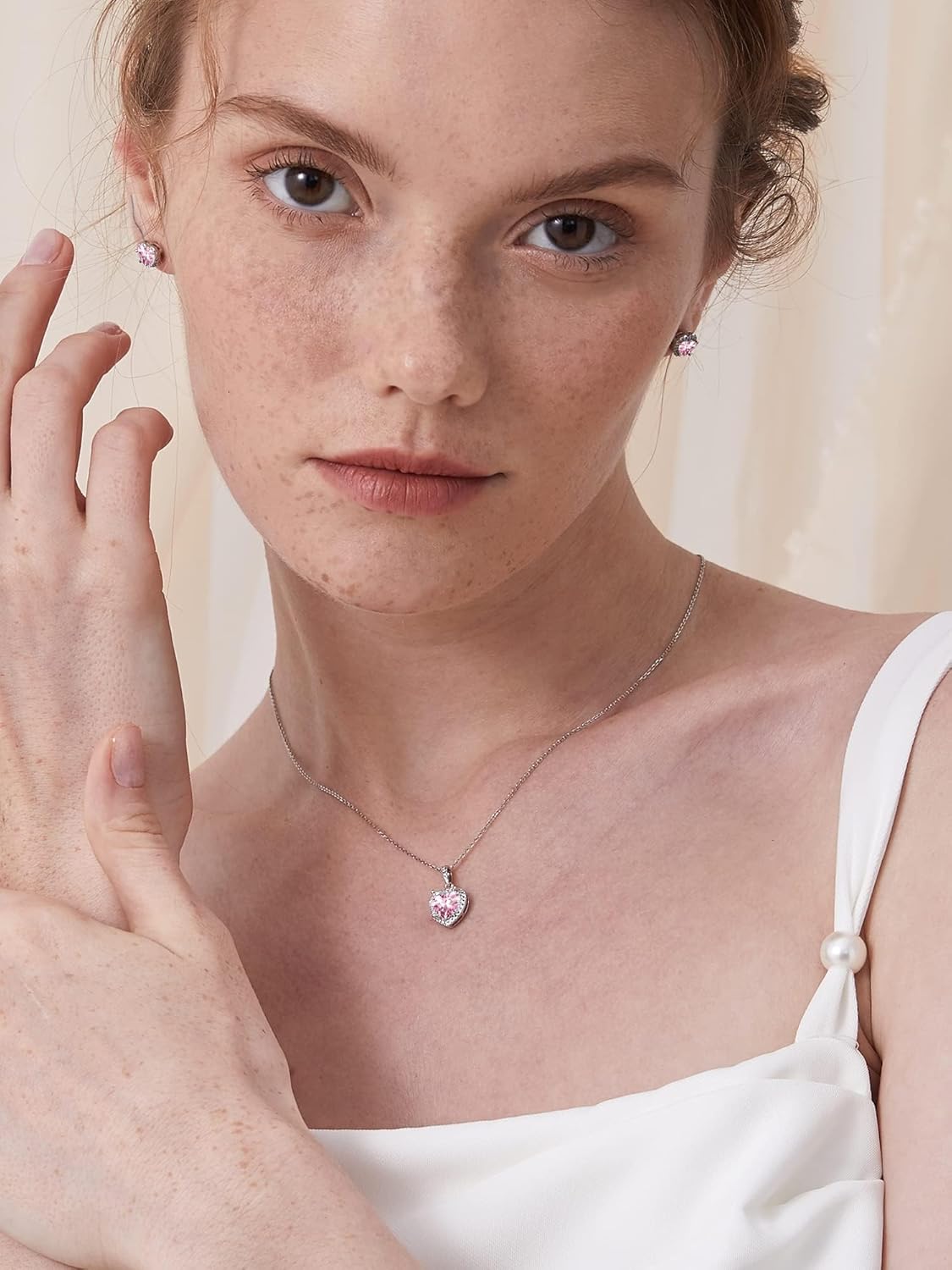 Heart Birthstone With Cubic Zirconia Necklace