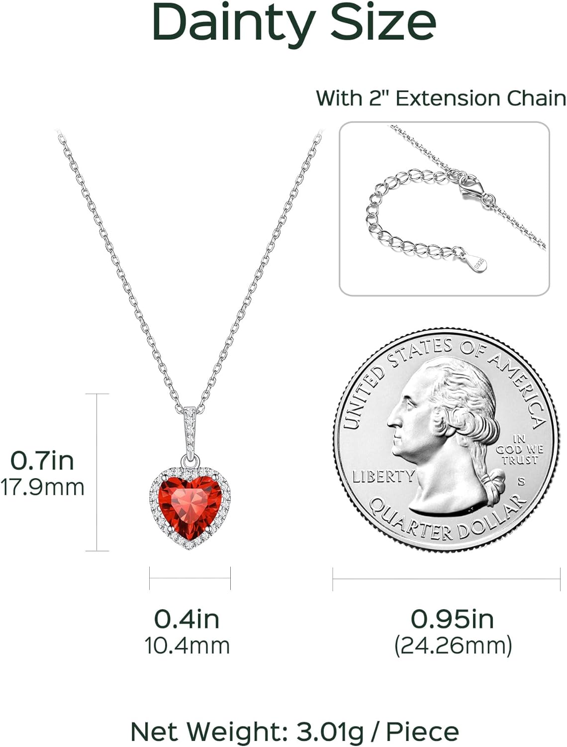 Heart Birthstone With Cubic Zirconia Necklace