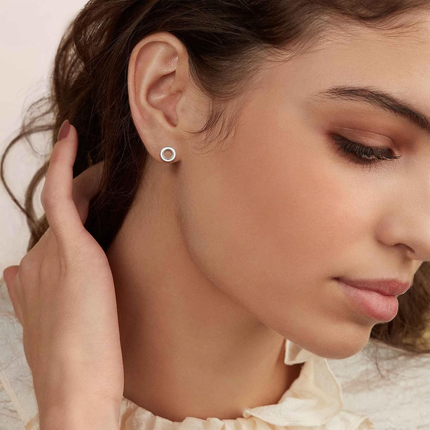 Dainty Simple Circle Stud Earrings for Women