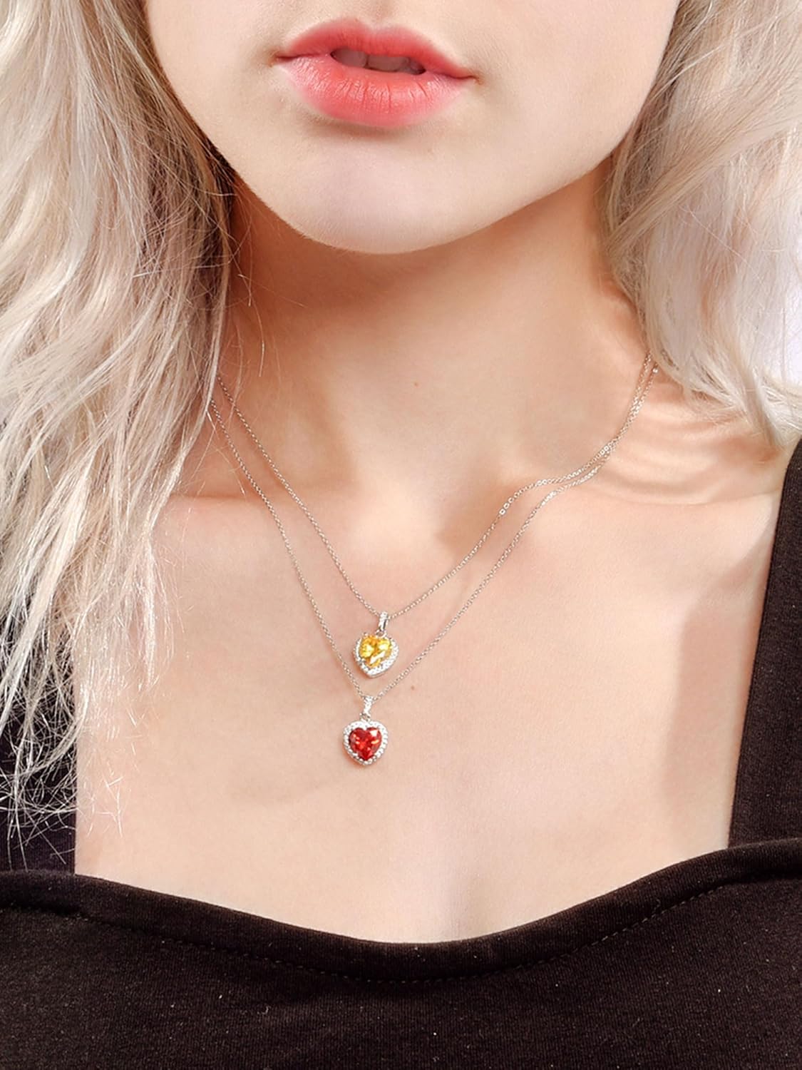 Heart Birthstone With Cubic Zirconia Necklace