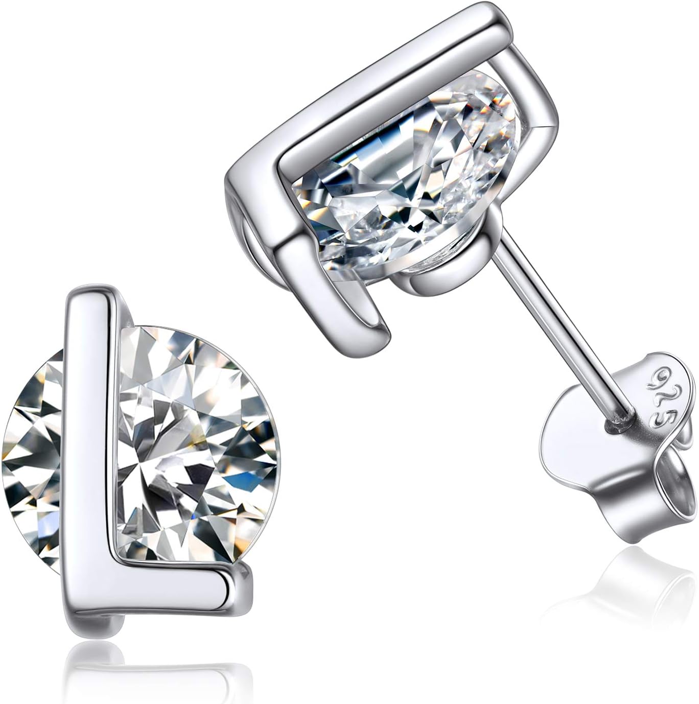 Dainty Initial & Cubic Zirconia Letter Stud Earrings