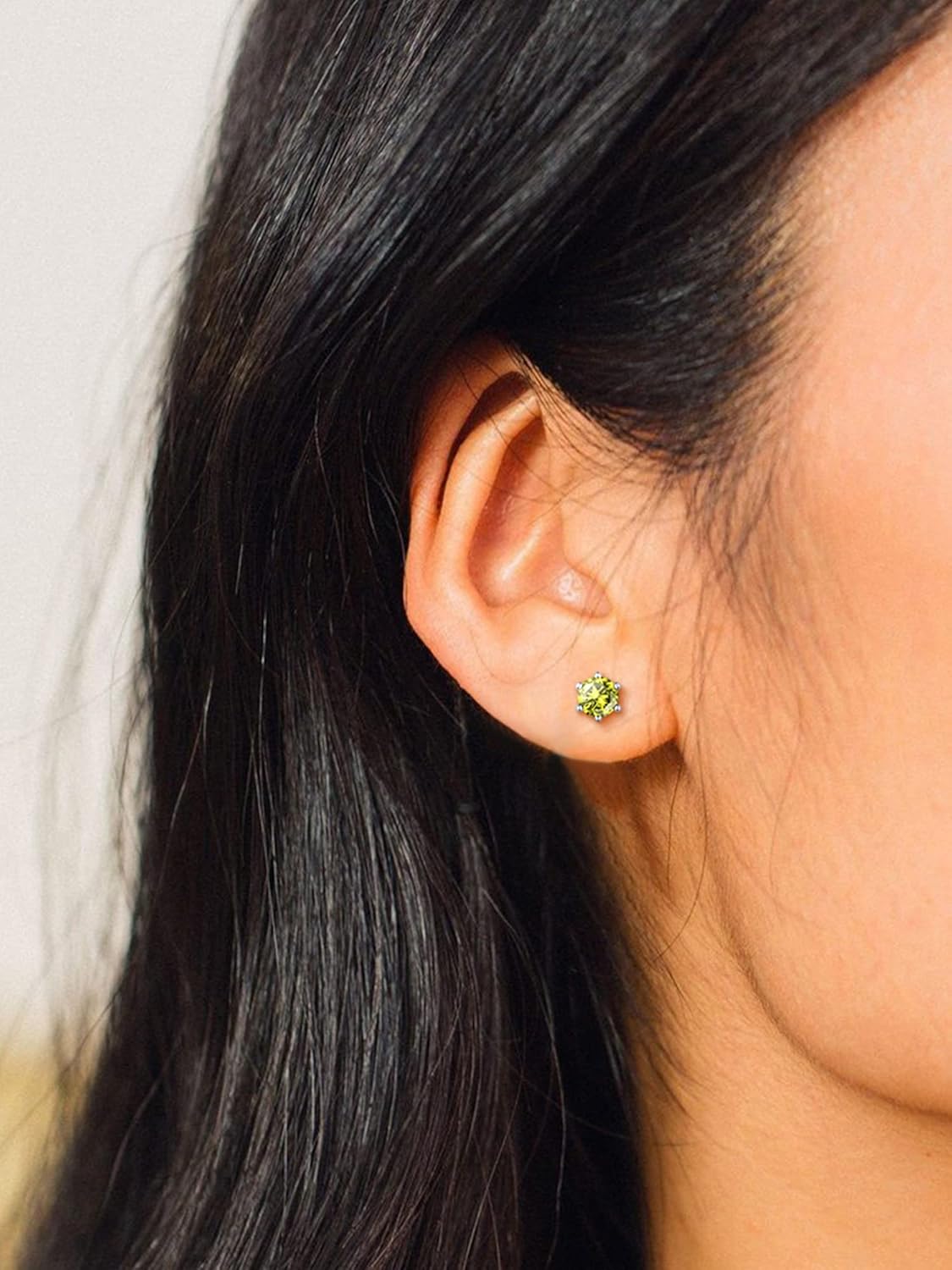 12 Months Sparkling Round Birthstone Halo Stud Earrings for women, august birthstone, Peridot Earrings, Leo Birthstone, Virgo Birthstone, sterling silver jewlery, gift idea