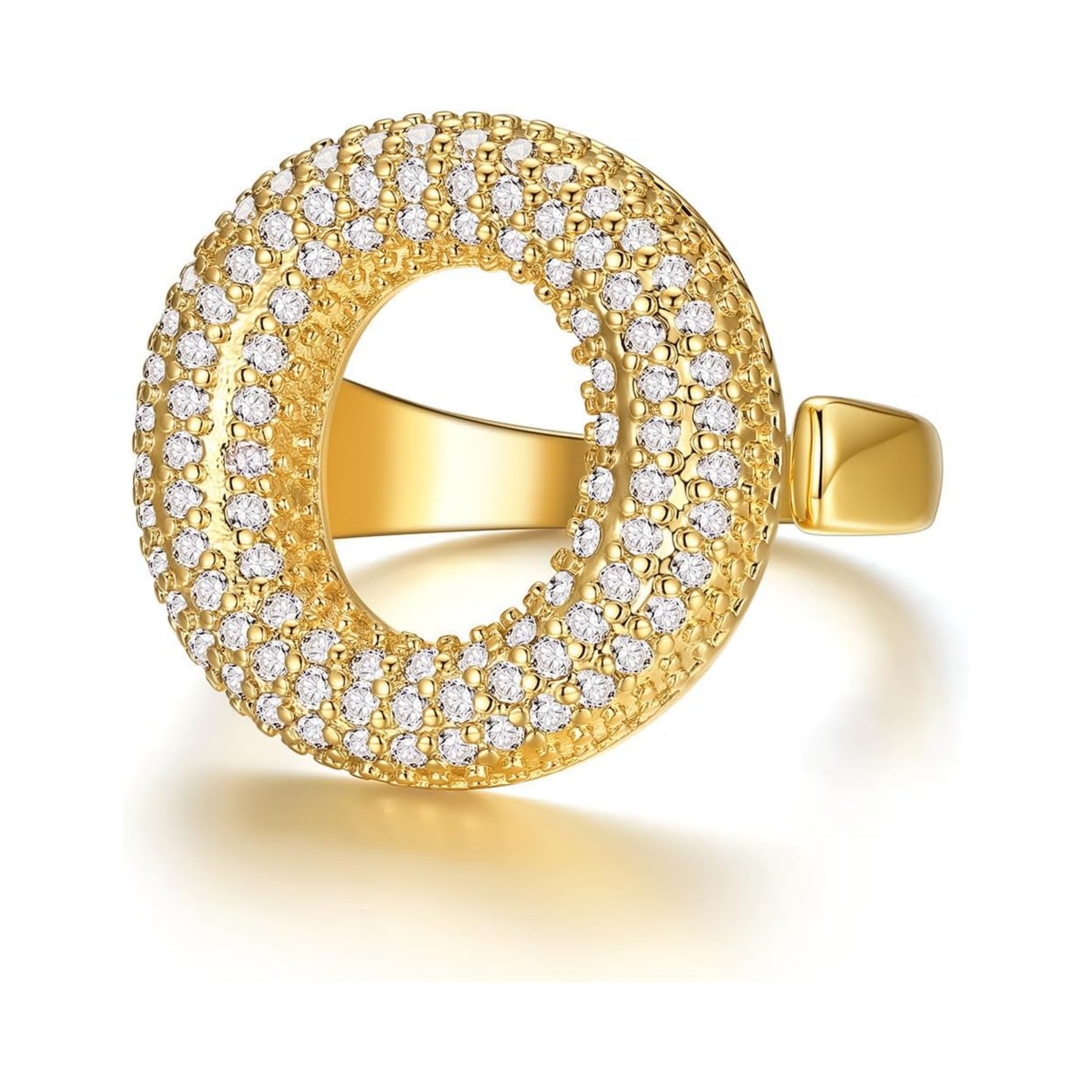 14k Chunky Gold Initial Statement Rings 