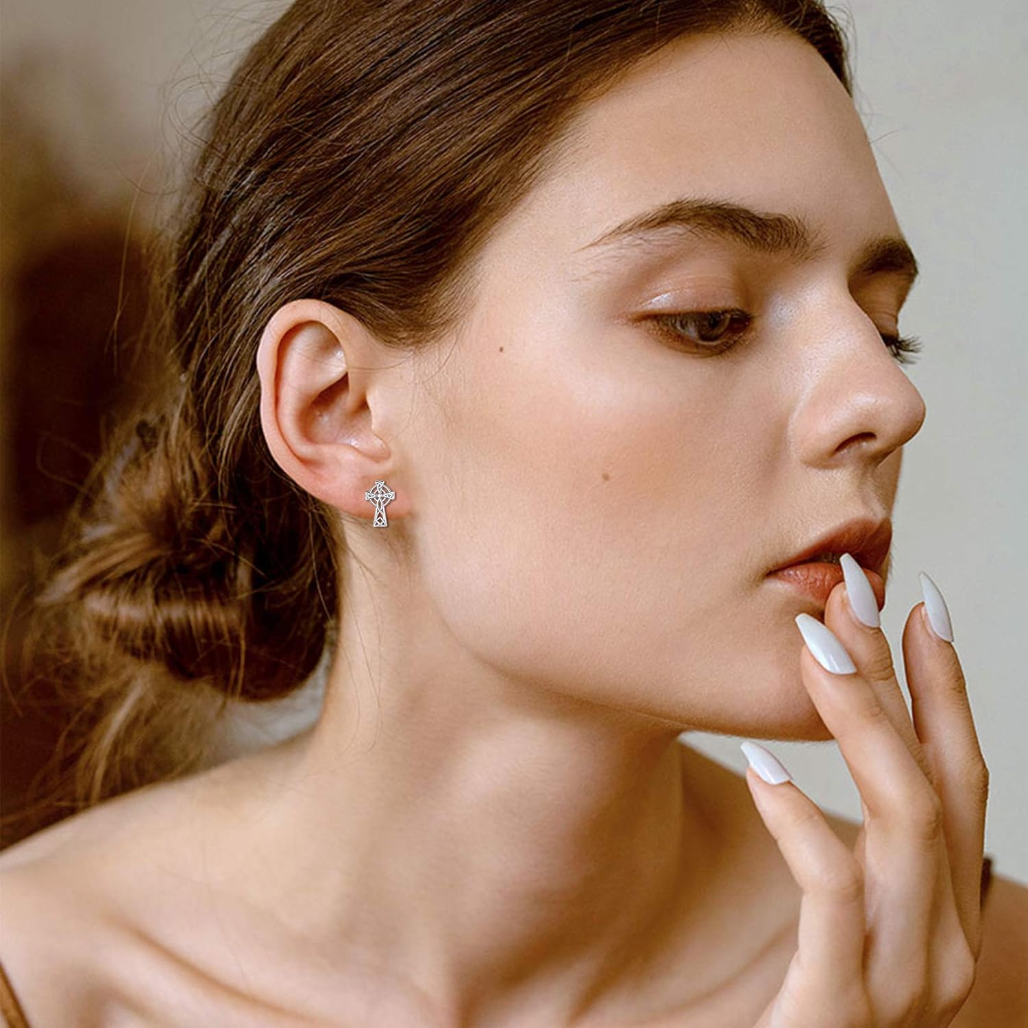 Celtic Cross Irish Knot Stud Earrings