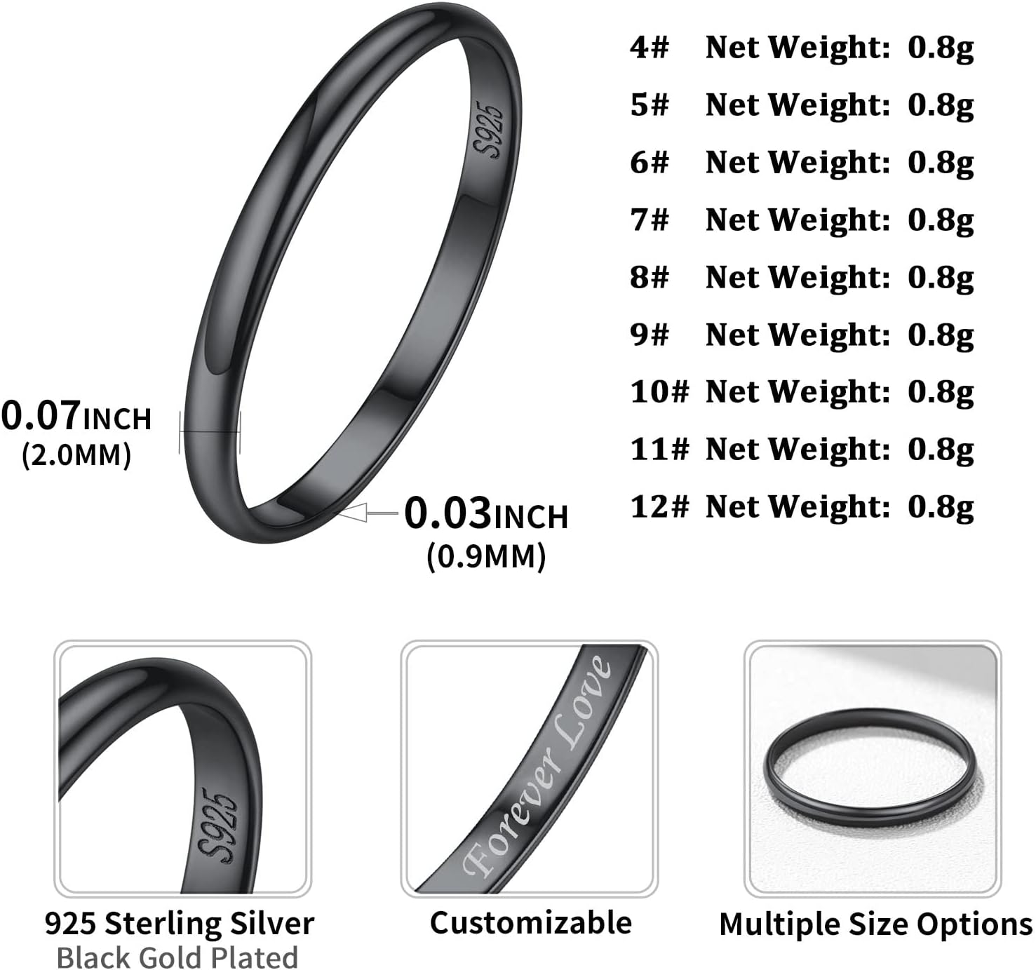 Plain Dome High Polished Wedding Band Rings Details: Dimensions, Hypoallergenic, Size 4-12. Ring Width: 2mm/3mm/5mm.