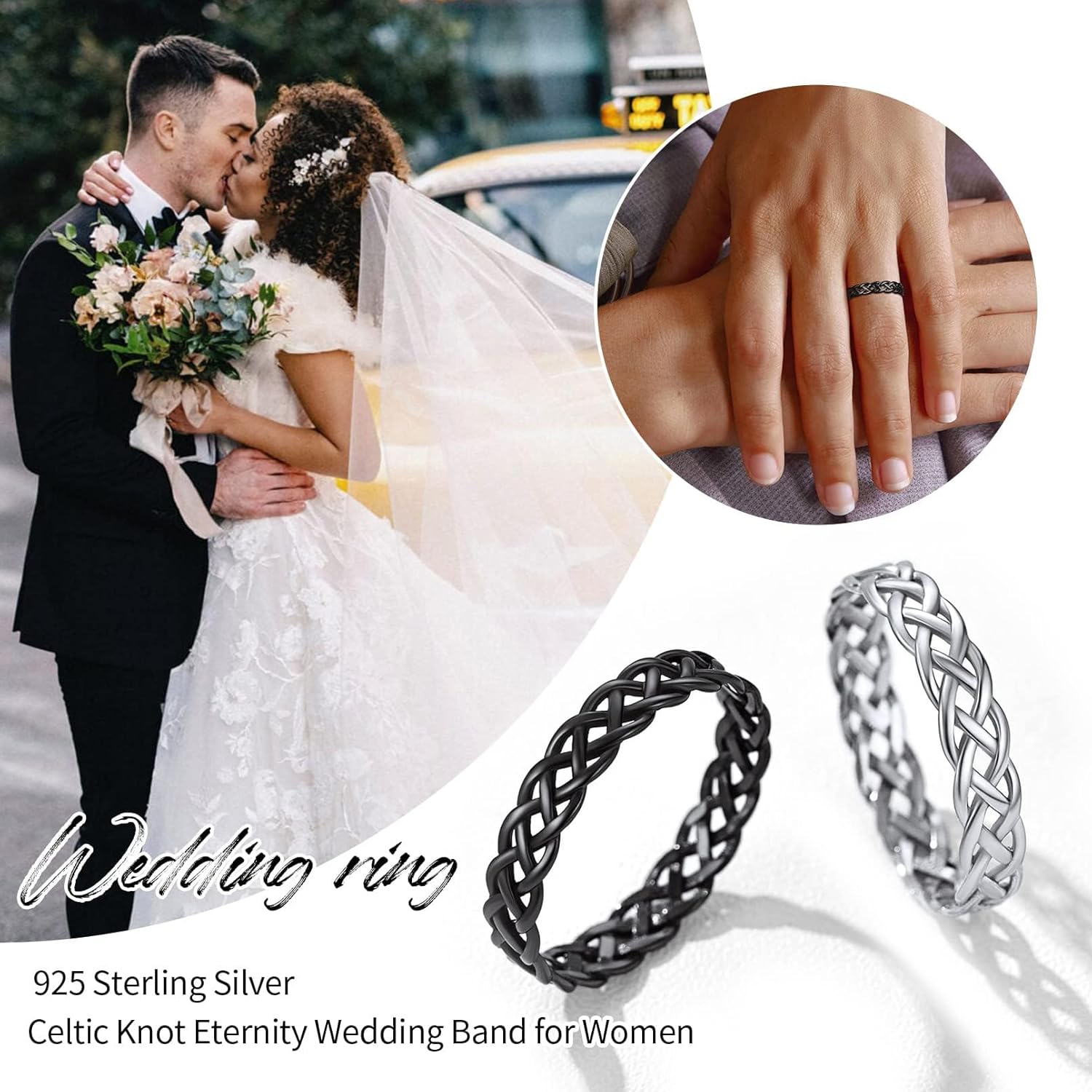 Celtic Knot High Polished Engagement Wedding Band Ring for Men & Women