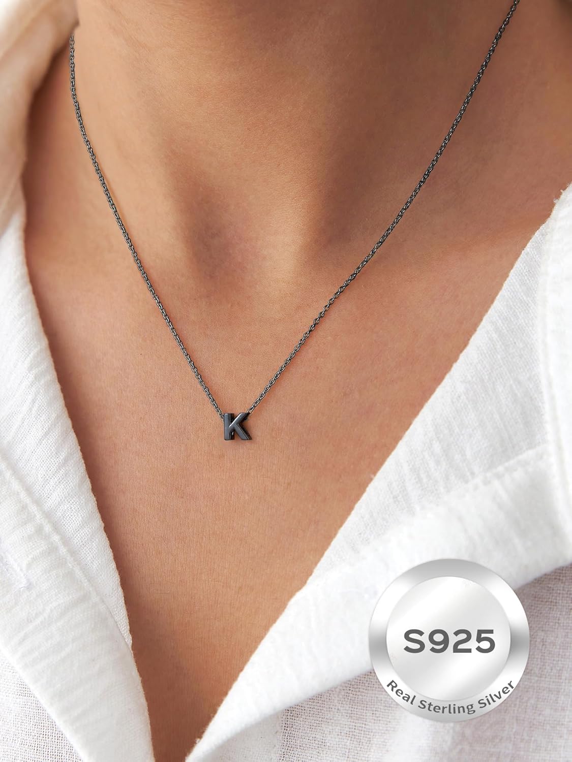 Initial Dainty Necklace for women, silver jewelry, A to Z  jewelry, gift idea