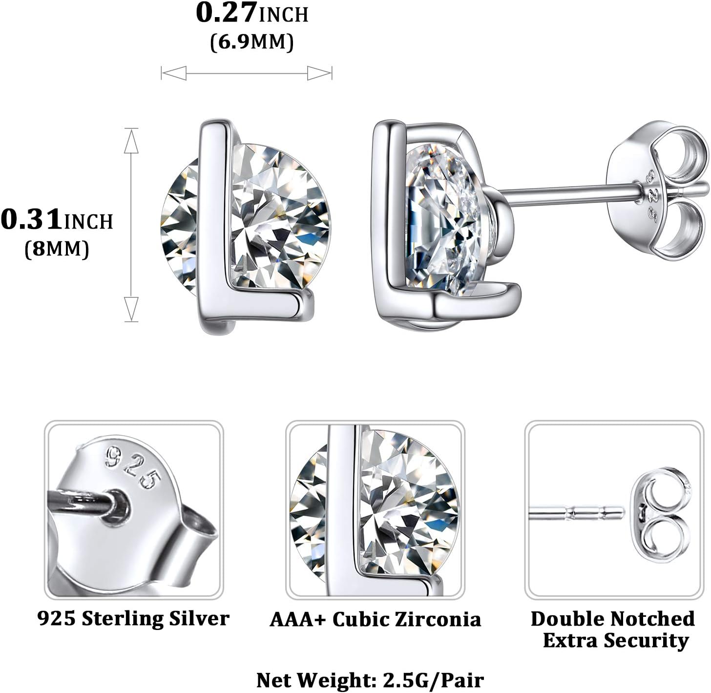 Dainty Initial & Cubic Zirconia Letter Stud Earrings