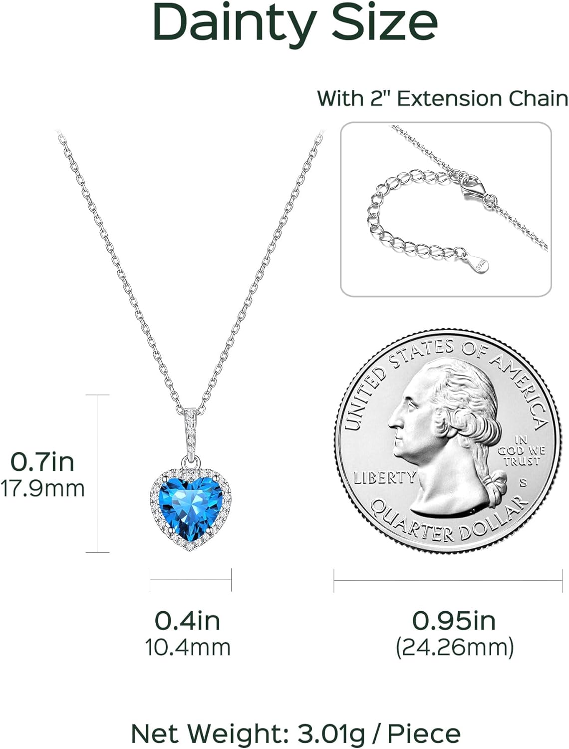 Heart Birthstone With Cubic Zirconia Necklace