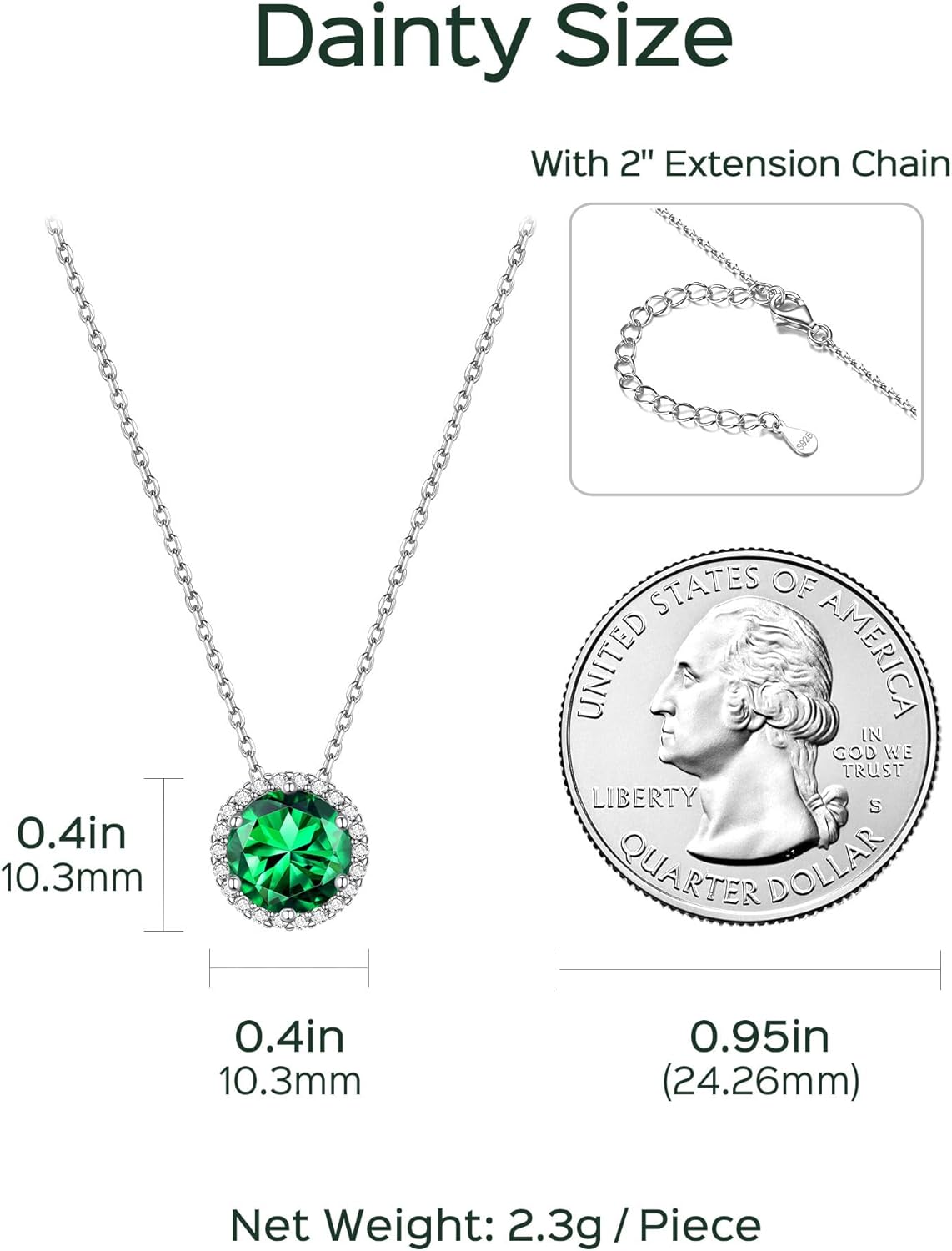 Round Cut Birthstone with Cubic Zirconia Necklace