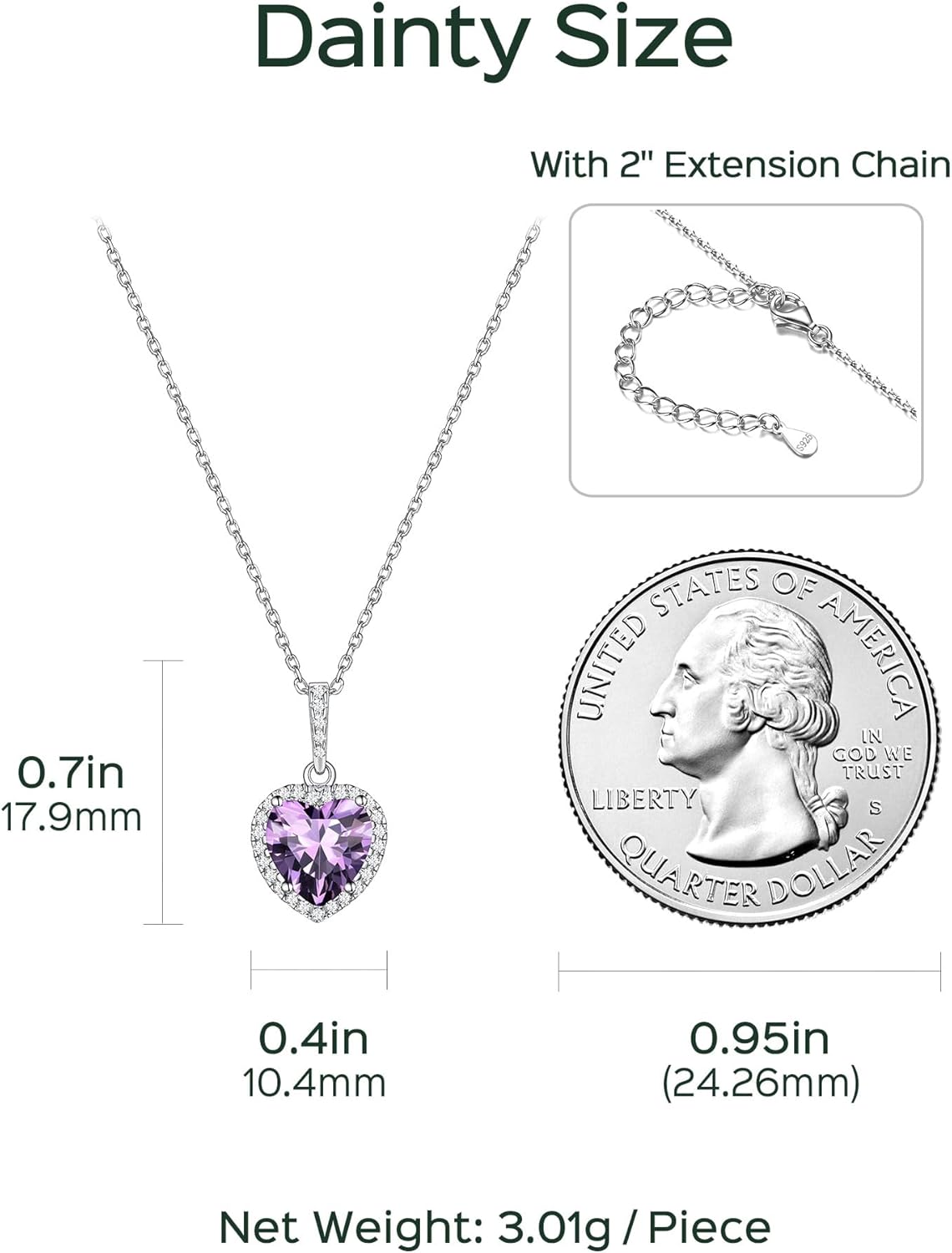 Heart Birthstone With Cubic Zirconia Necklace