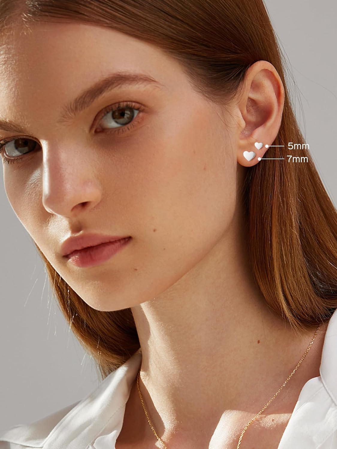 Classic 5mm Heart Stud Earrings for Women and Men, silver jewelry, gift idea, Sterling silver earrings, 