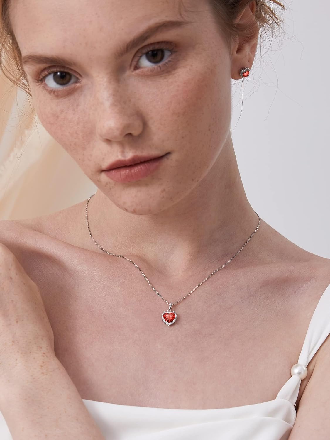 Heart Birthstone With Cubic Zirconia Necklace