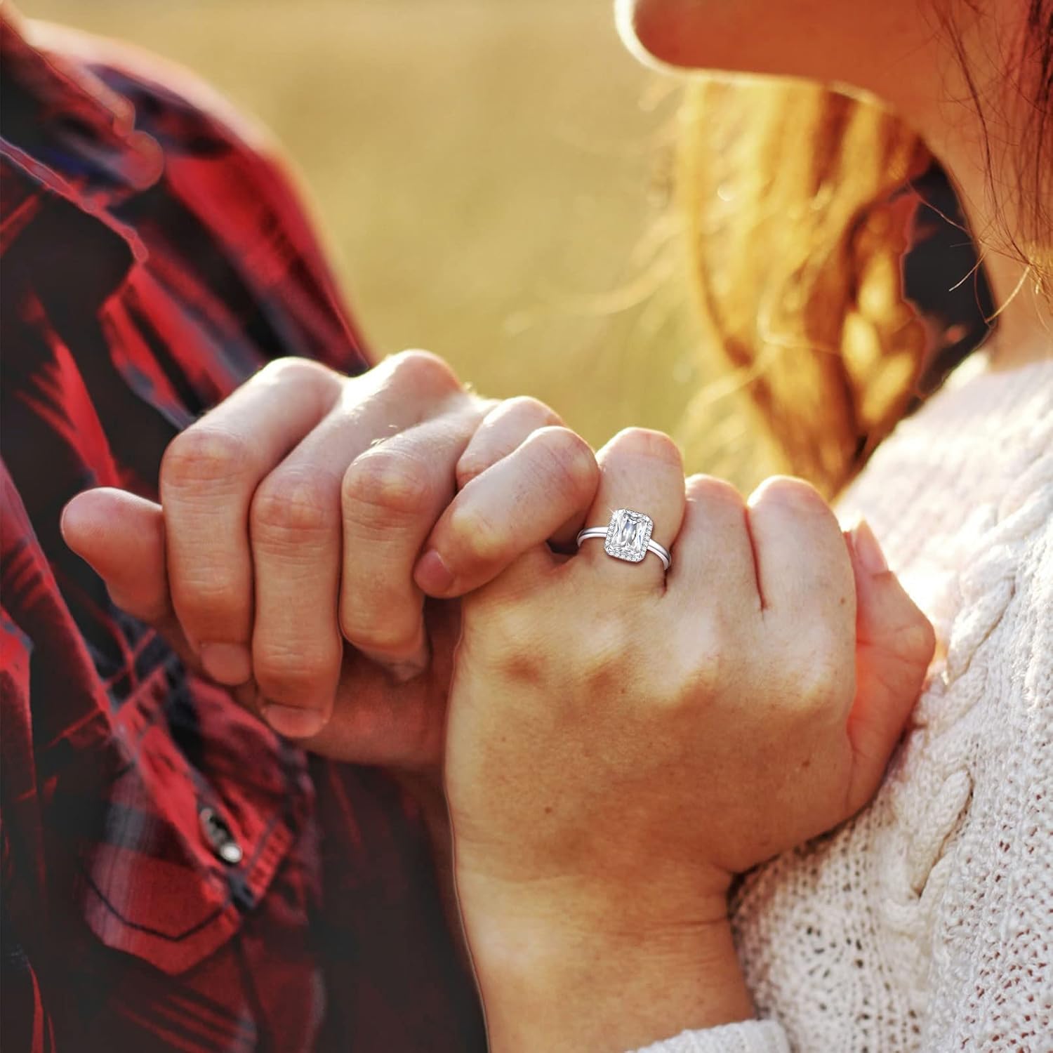 Square Emerald Cut Birthstone Promise Ring for her