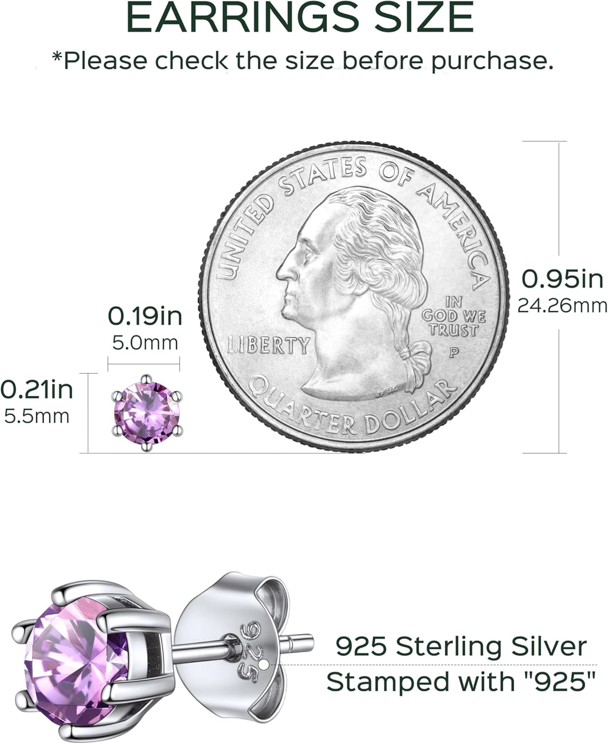 12 Months Sparkling Round Birthstone Halo Stud Earrings for women, june birthstone, Alexandrite Jewelry, Gemini Birthstone, Cancer Birthstone, birthstone jewelry, gift idea