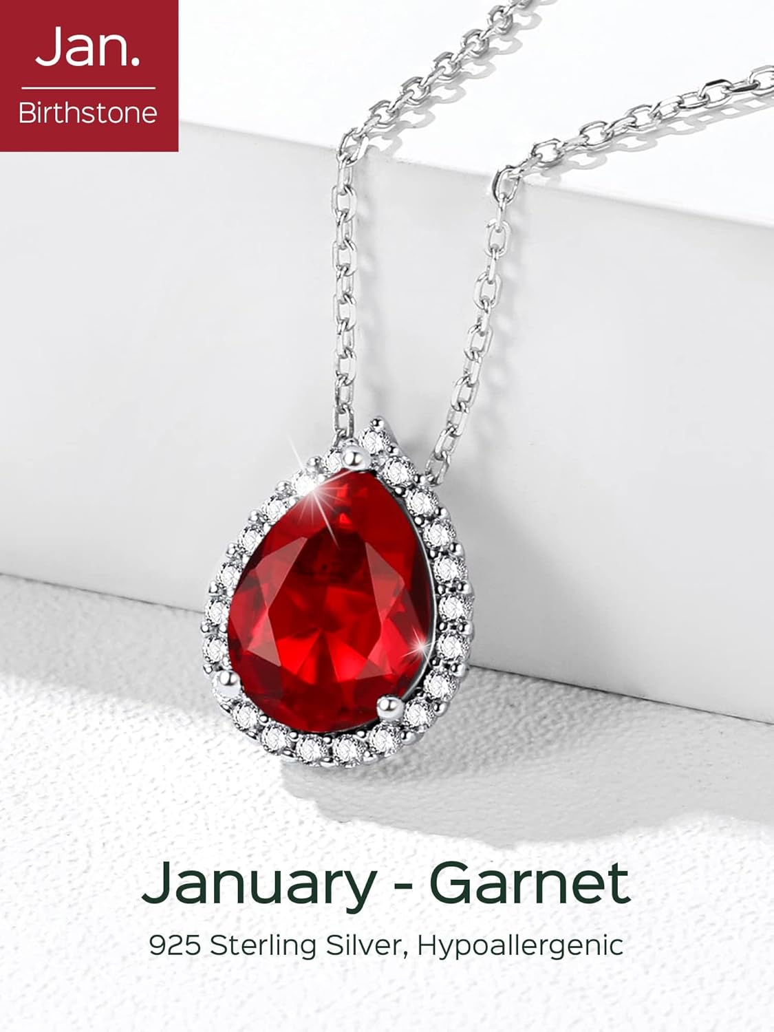 Pear Cut Teardrop Birthstone Diamond Necklace