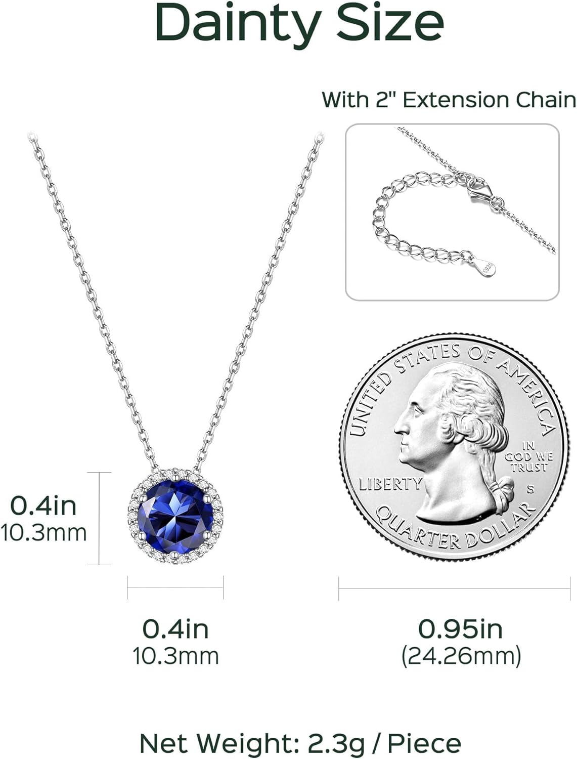 Round Cut Birthstone with Cubic Zirconia Necklace