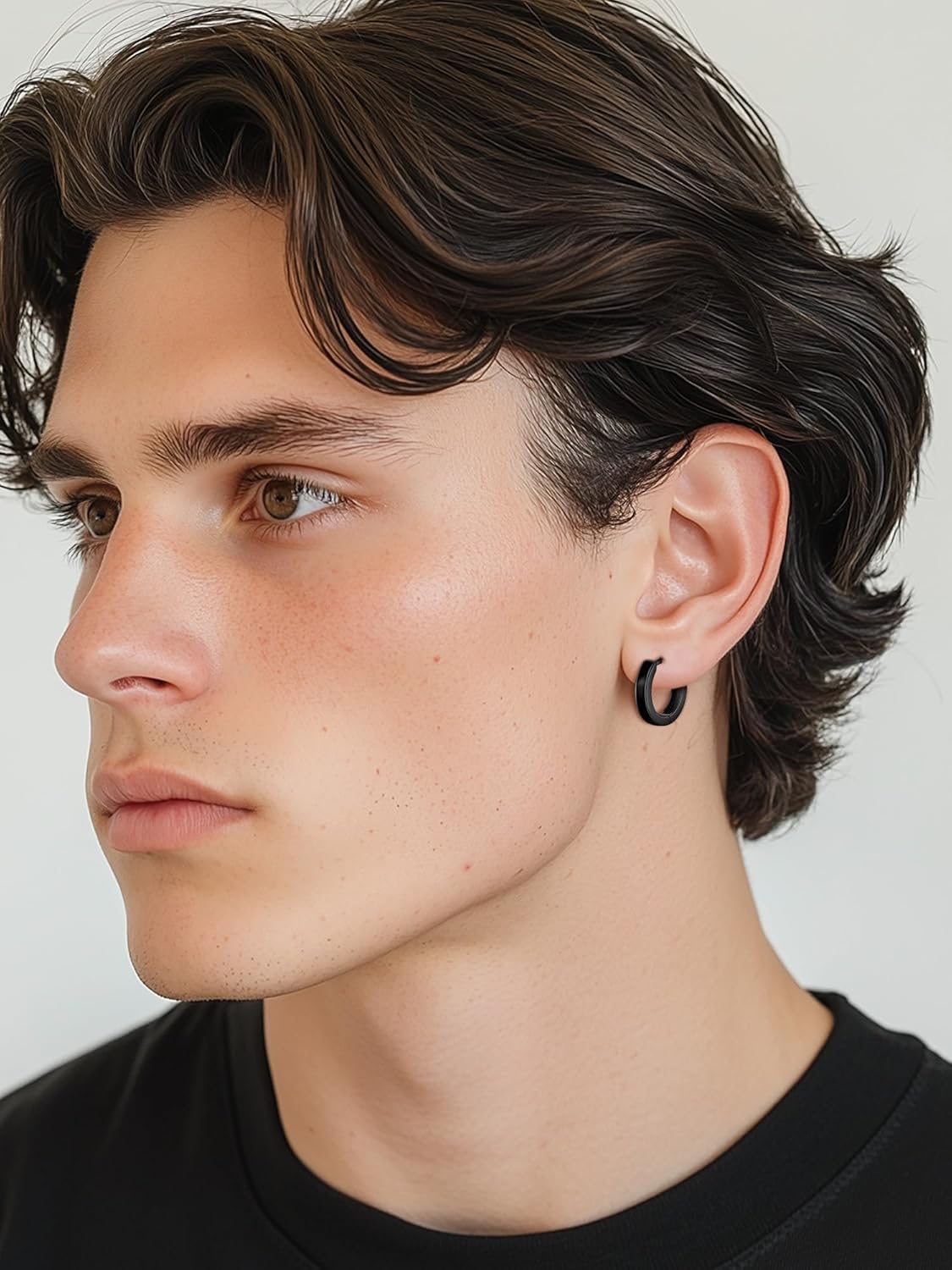 High Polised Lightweight Hoop Earrings for Men