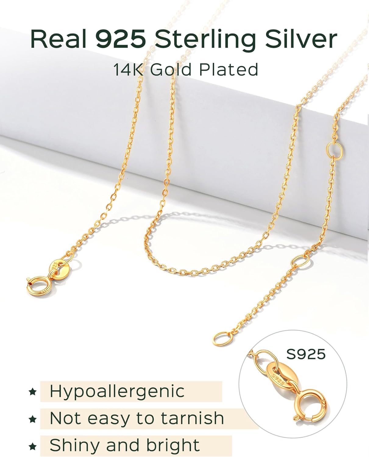 Sterling Silver Adjustable Thin Chain Necklace