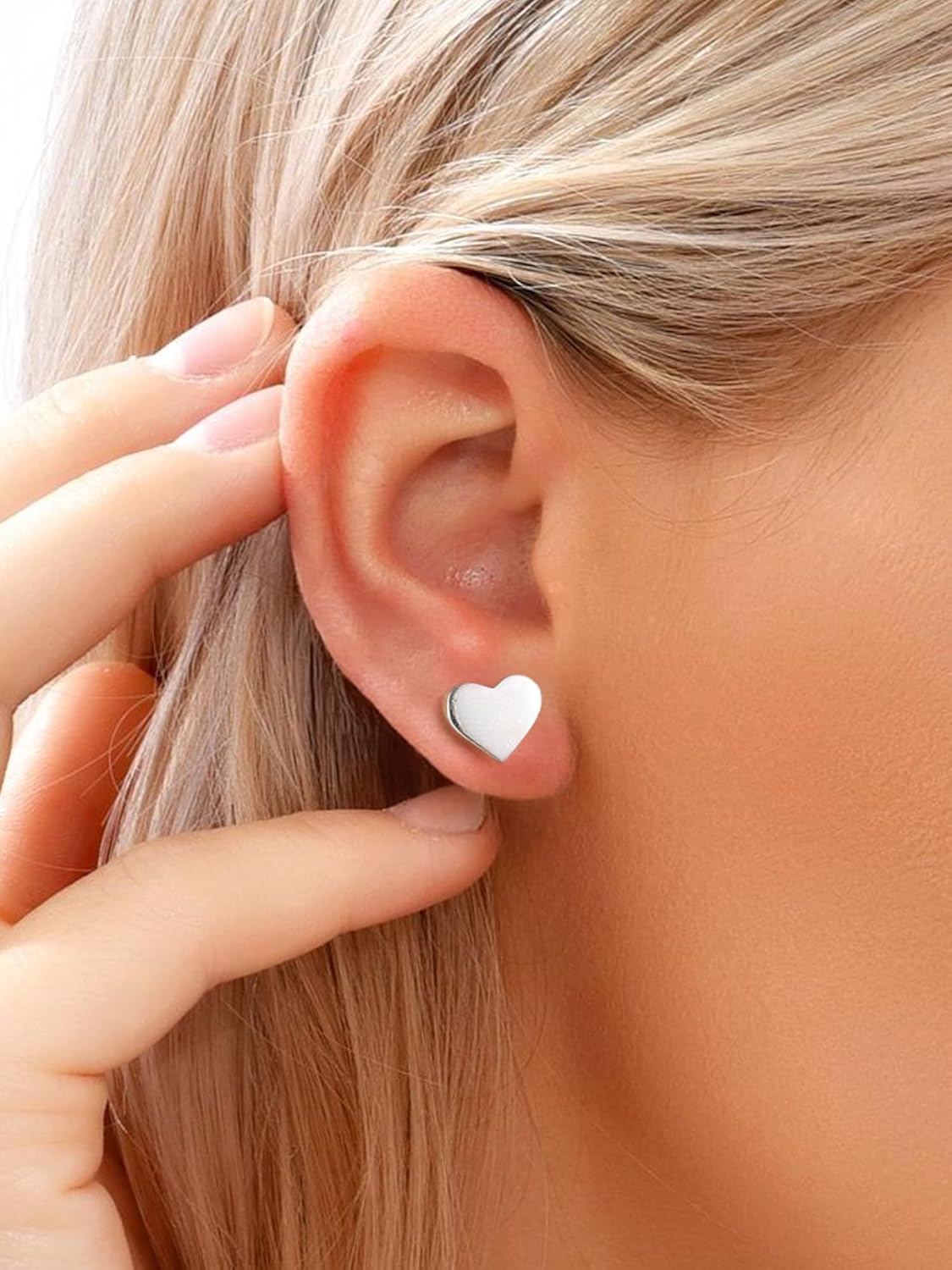 Silver Classic 10mm Heart Stud Earrings for Women and Men, silver jewelry, gift idea, Sterling silver earrings, 925 sterling silver earrings