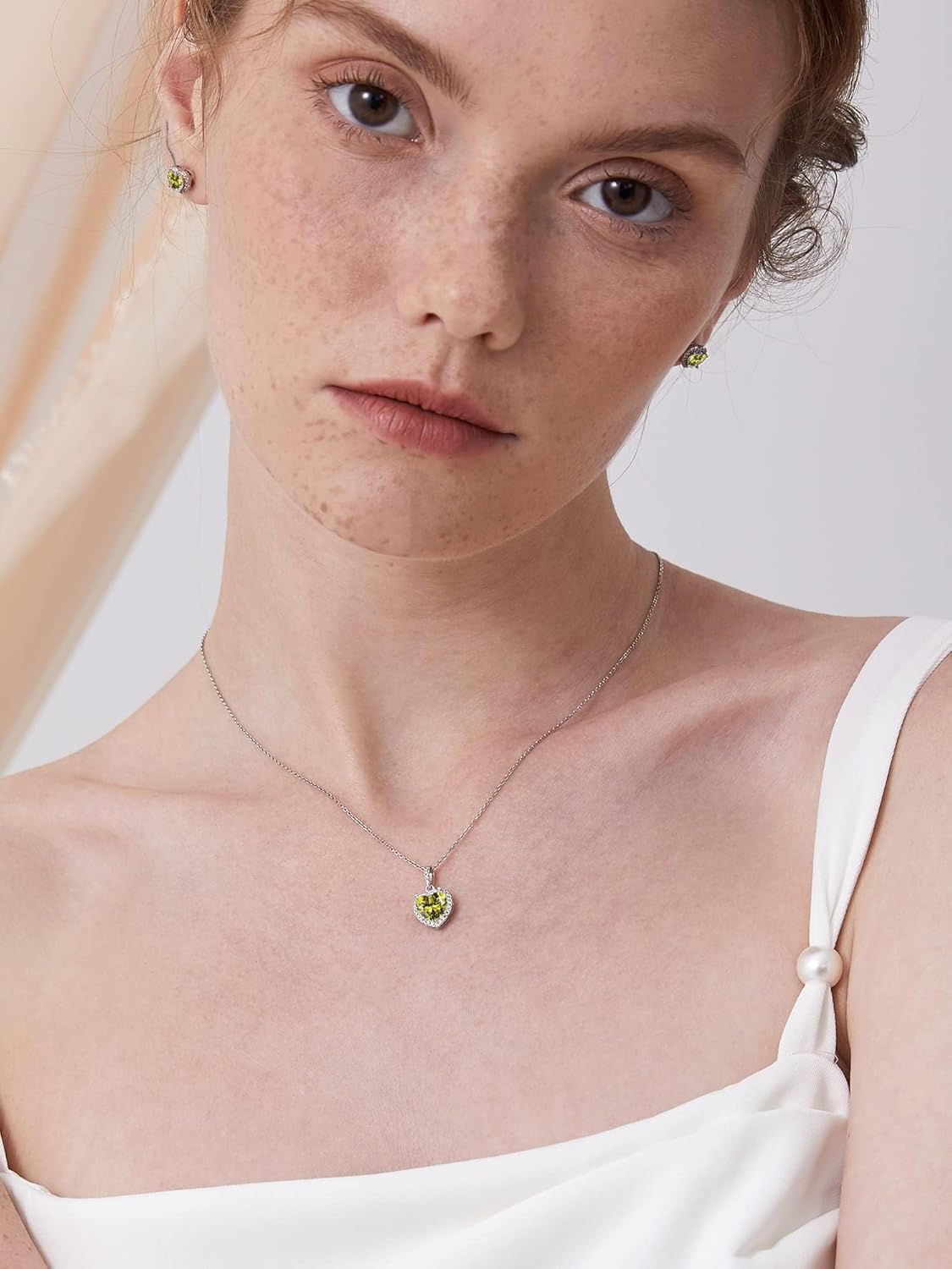 Heart Birthstone With Cubic Zirconia Necklace