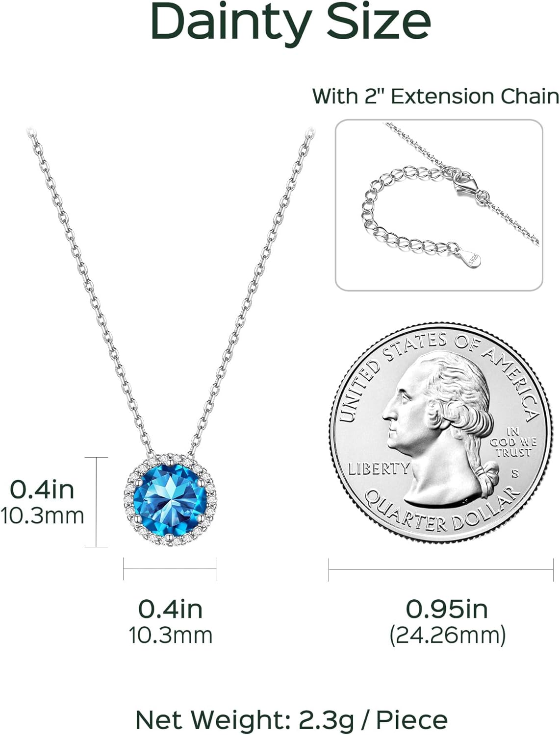 Round Cut Birthstone with Cubic Zirconia Necklace