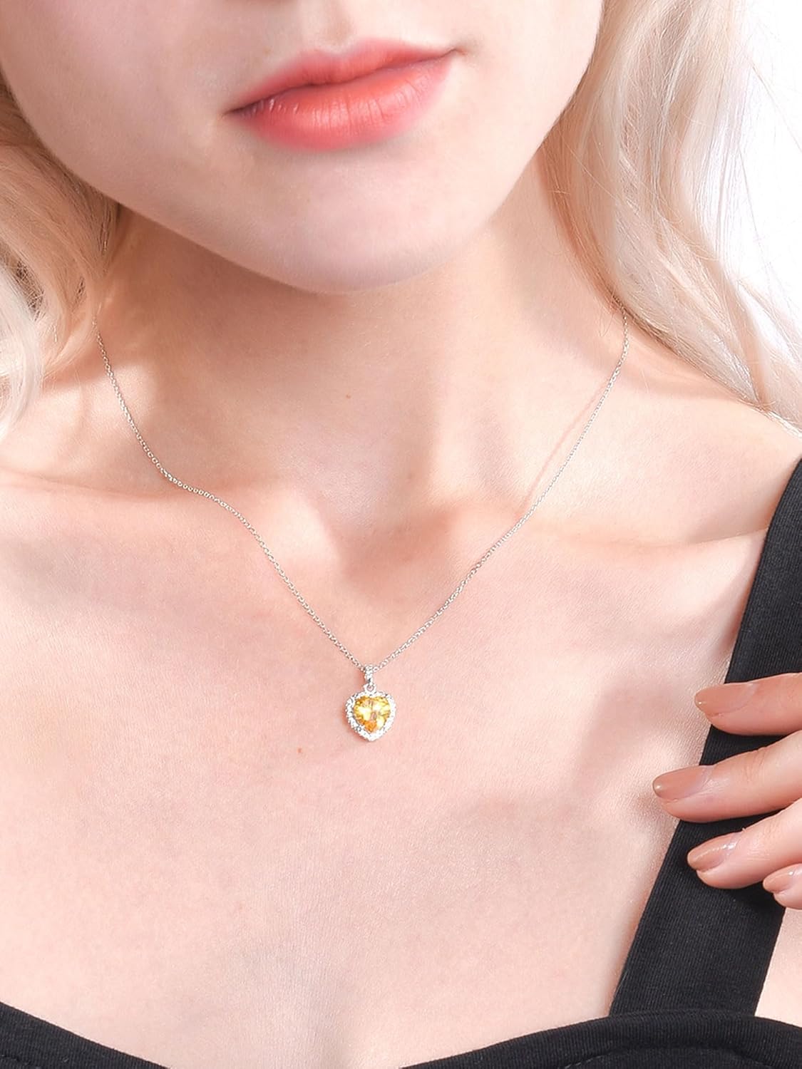 Heart Birthstone With Cubic Zirconia Necklace